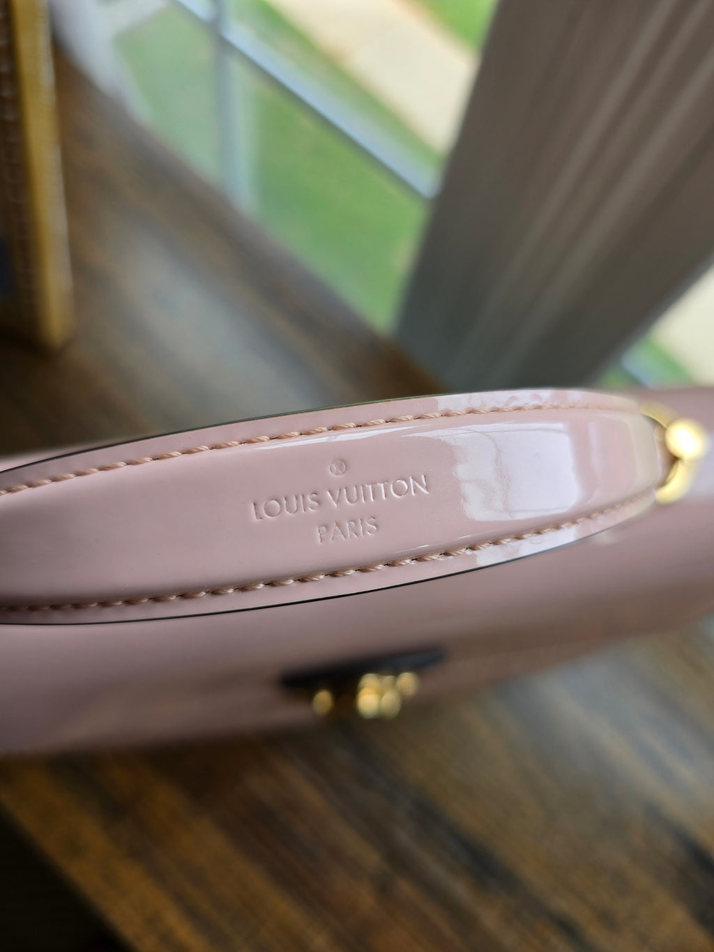 Authentic Louis Vuitton Cherrywood Vernis Leather Crossbody Bag (2019)