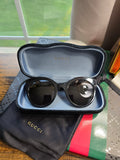 Authentic Gucci GG0028S Black Cat-Eye Sunglasses