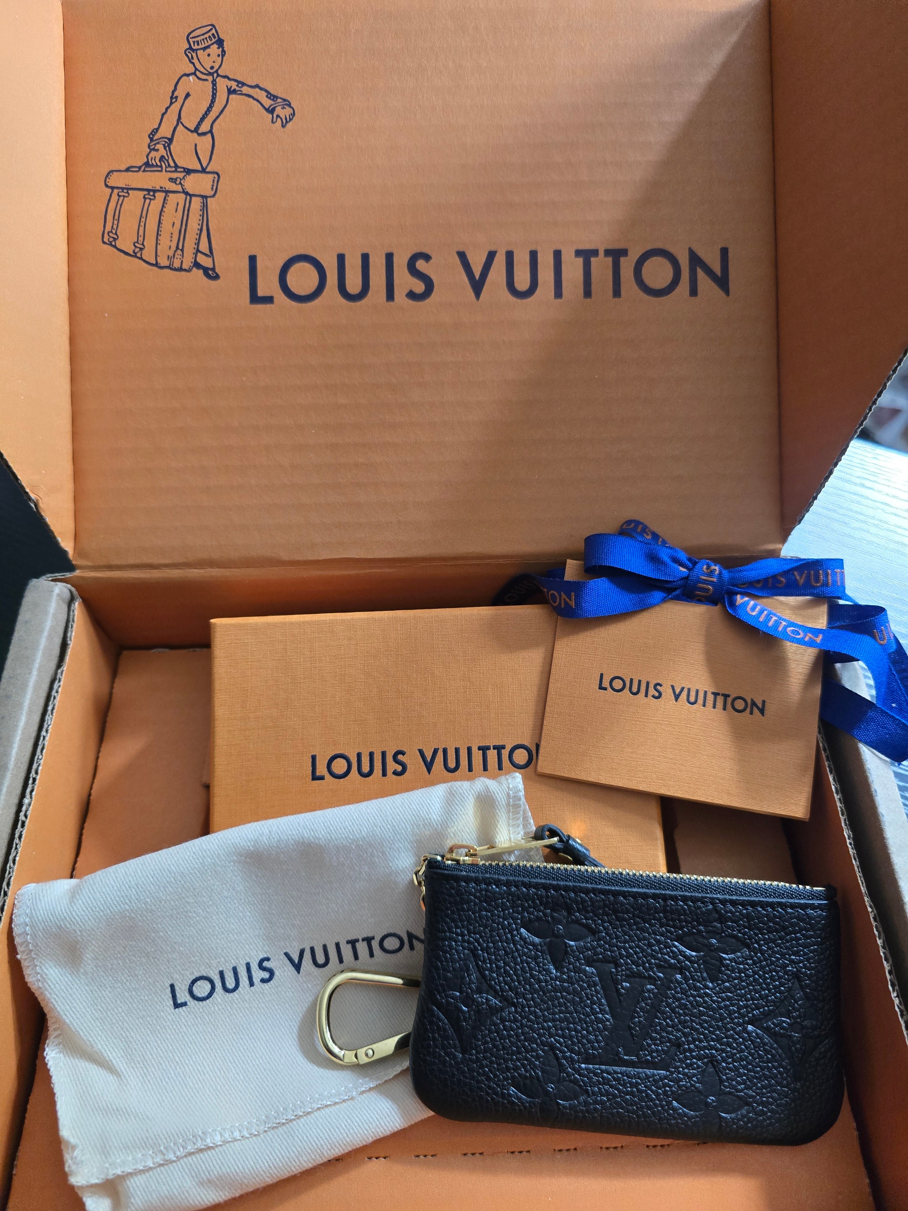 Authentic Louis Vuitton Monogram Empreinte Leather Key Pouch- Full Inclusion