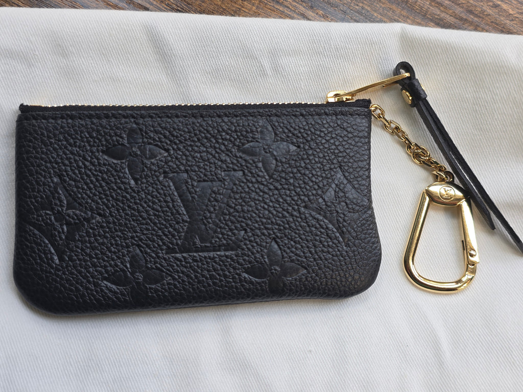 Authentic Louis Vuitton Monogram Empreinte Leather Key Pouch- Full Inclusion
