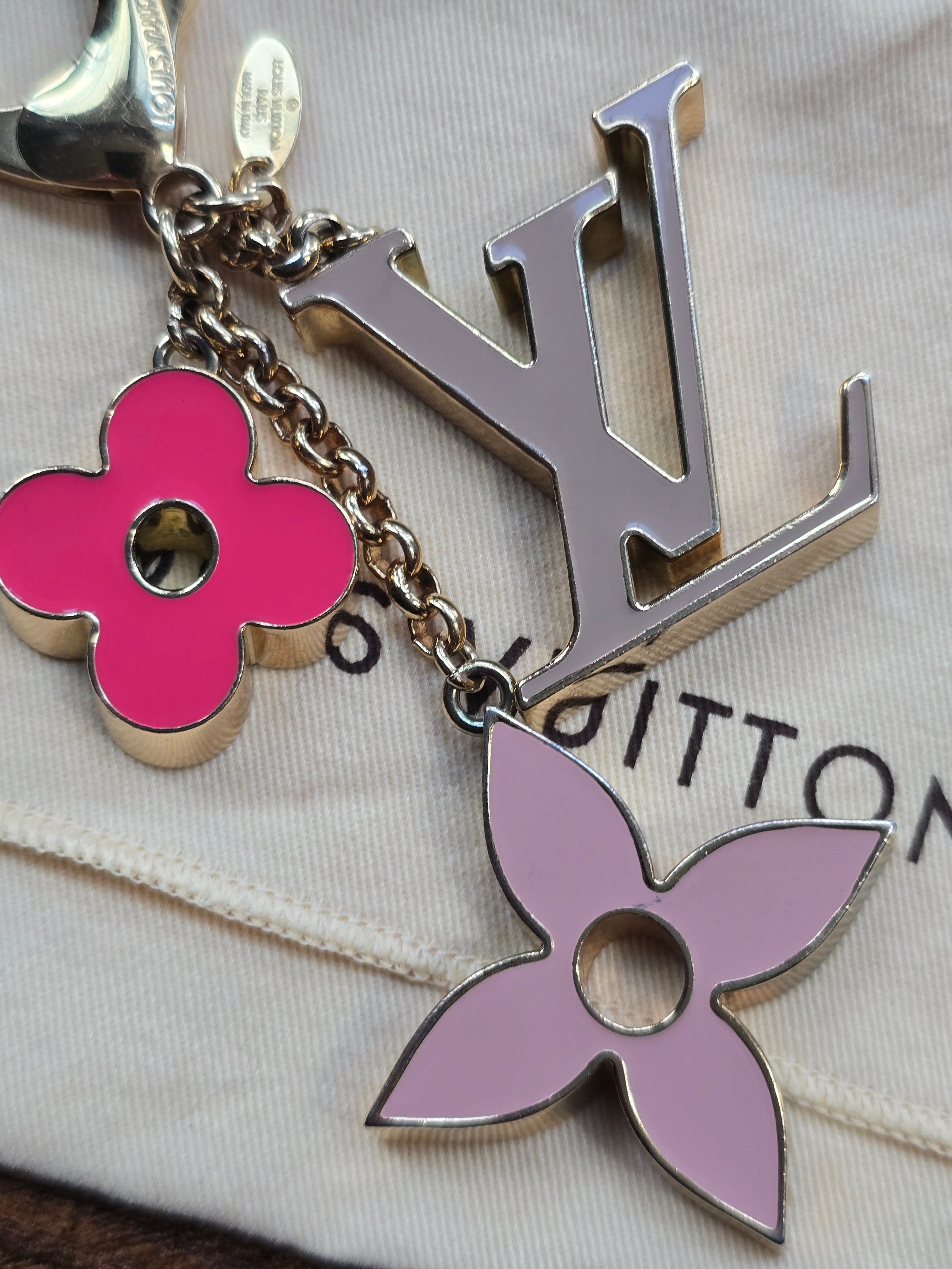 Authentic Louis Vuitton Fleur de Monogram Bag Charm