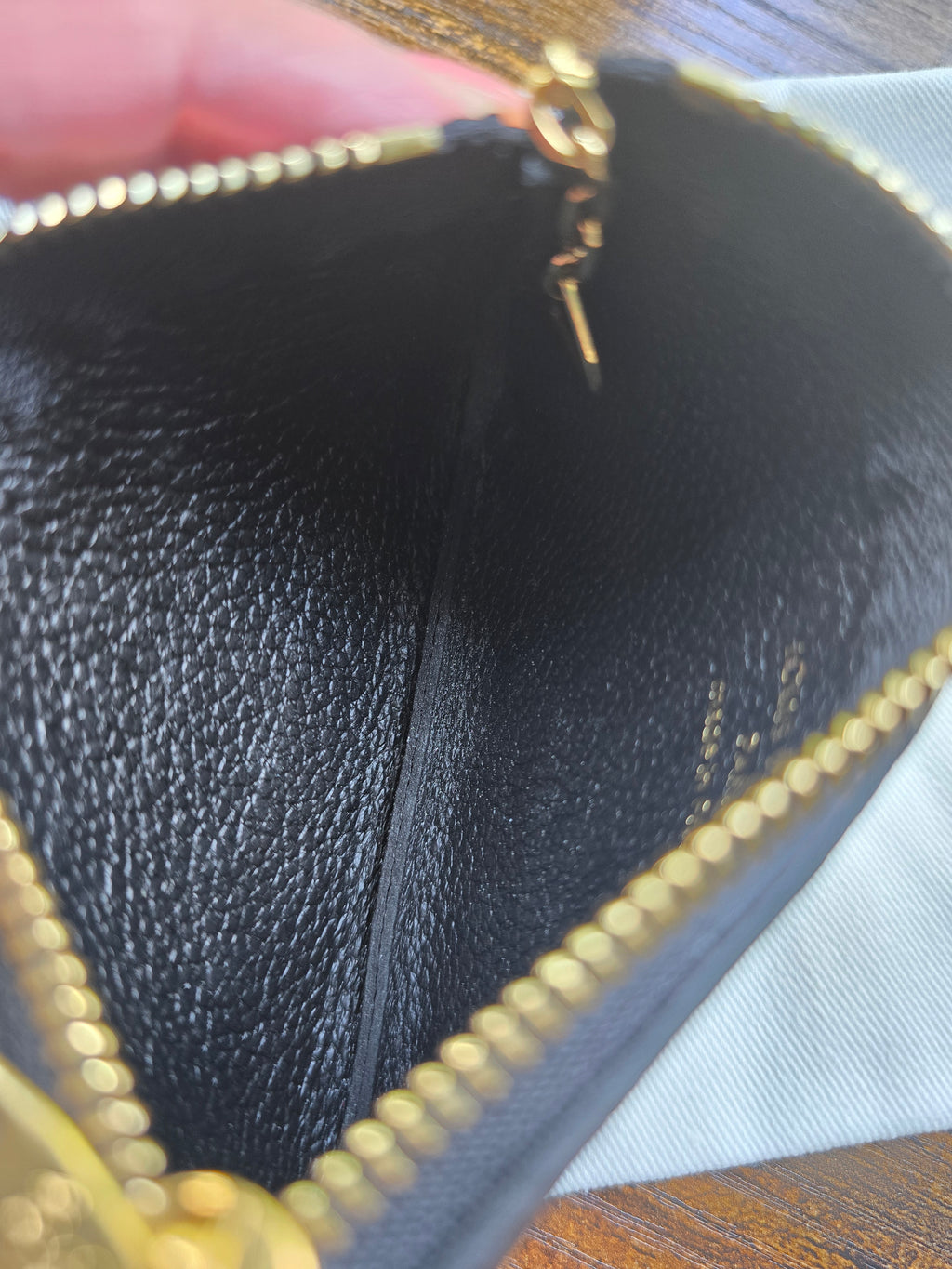 Authentic Louis Vuitton Monogram Empreinte Leather Key Pouch- Full Inclusion