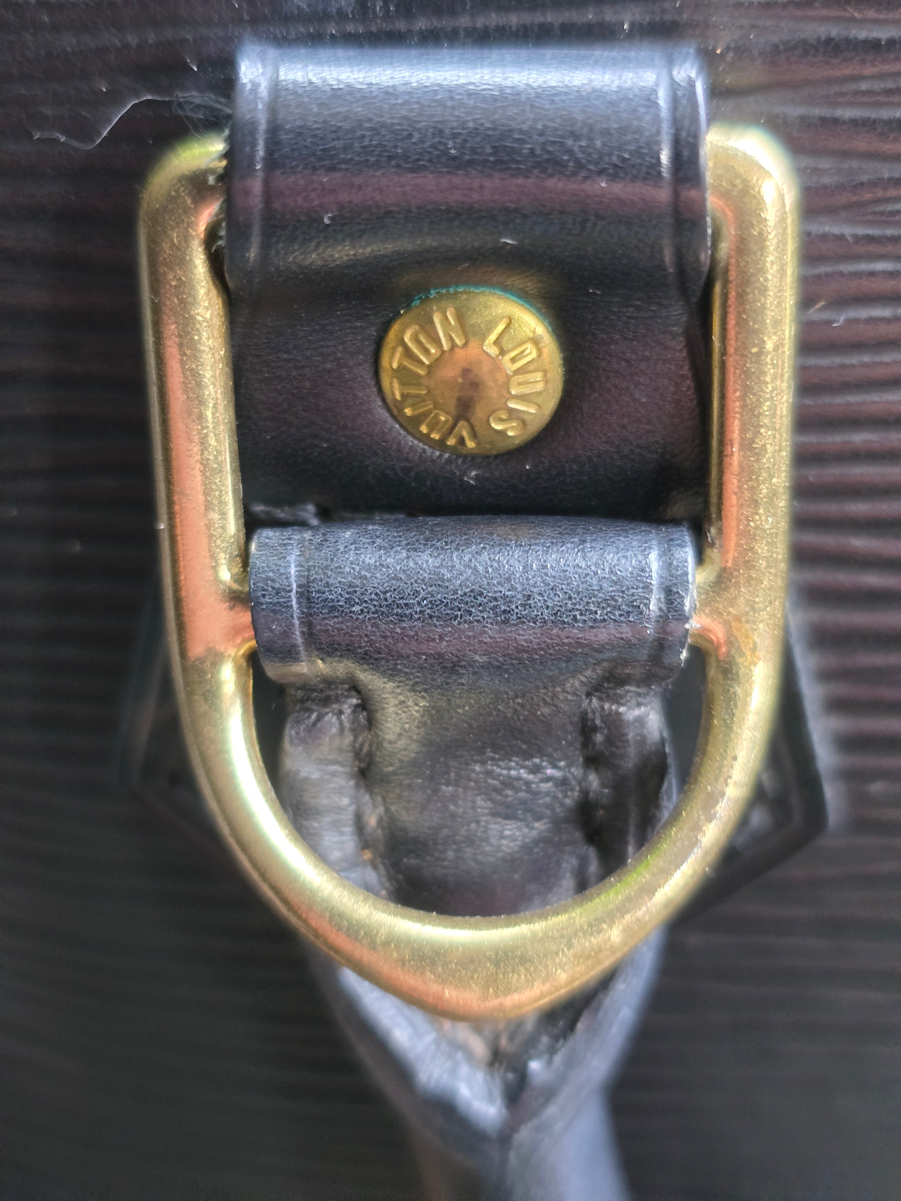 Authentic Louis Vuitton Black Epi Leather Alma PM (2008)
