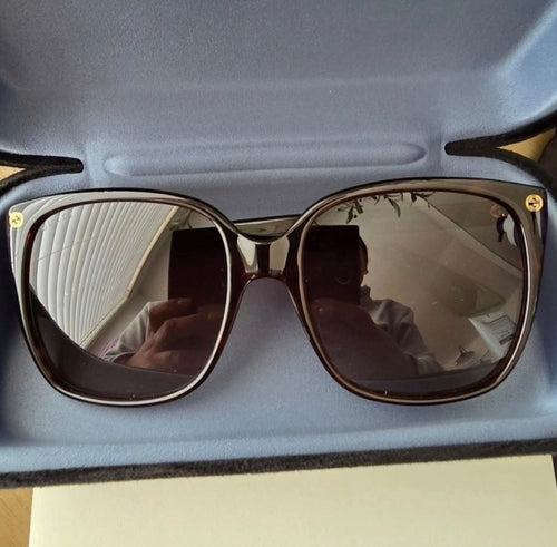 Authentic Gucci Dark Tortoise Sunglasses with Case GG0022S