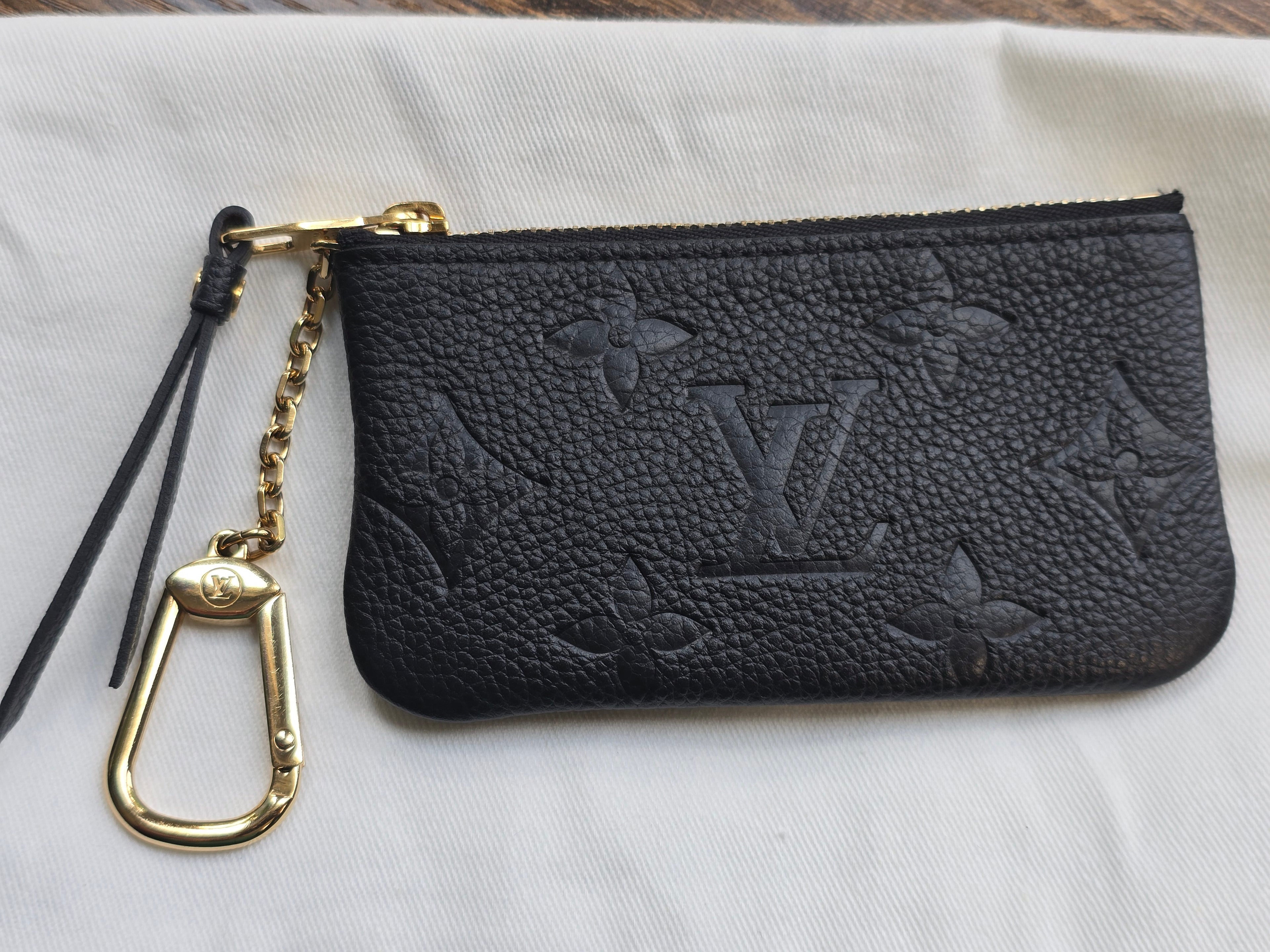 Authentic Louis Vuitton Monogram Empreinte Leather Key Pouch- Full Inclusion