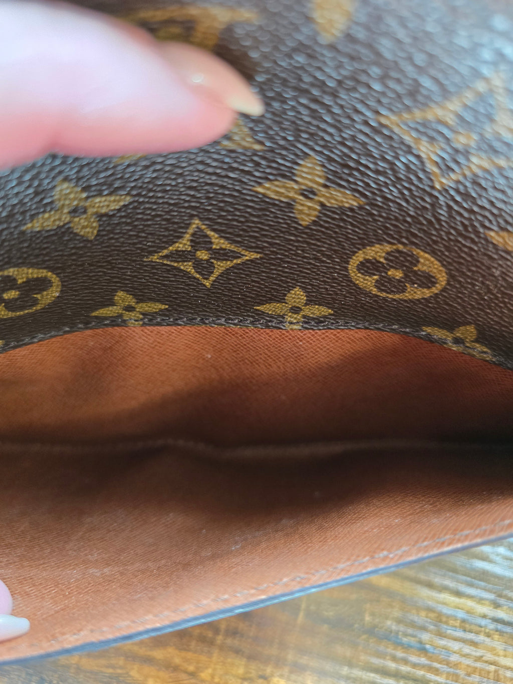 Authentic Vintage Louis Vuitton Monogram Pochette Bordeaux 2‑Way Clutch & Shoulder Bag (1995)