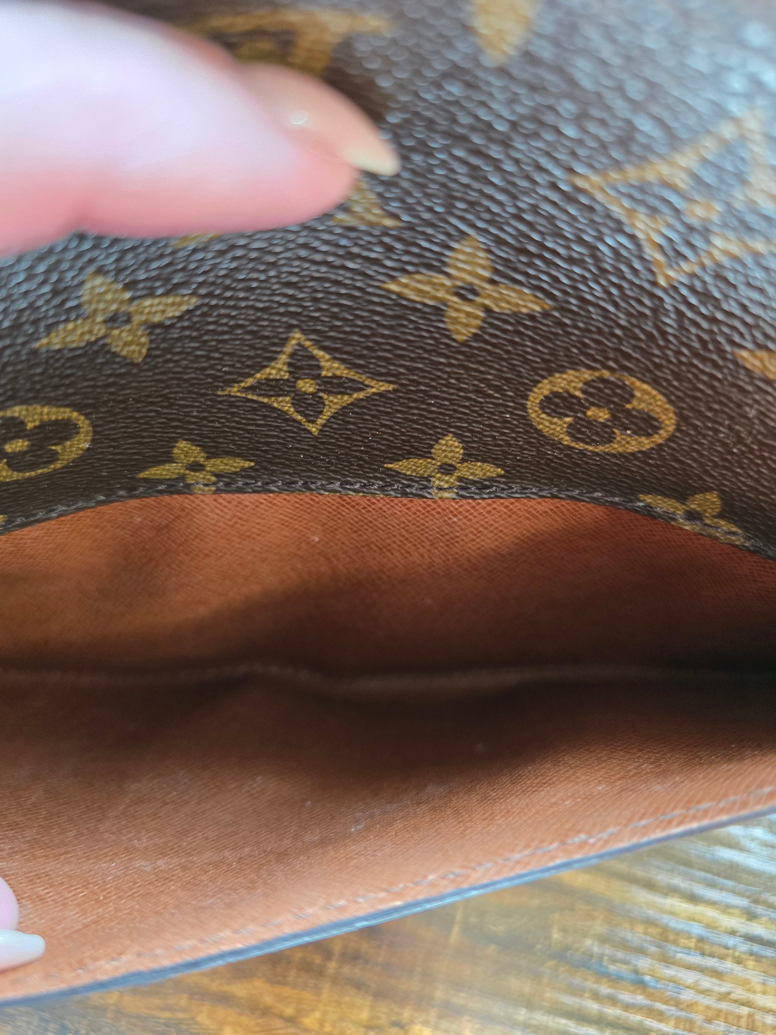 Authentic Vintage Louis Vuitton Monogram Pochette Bordeaux 2‑Way Clutch & Shoulder Bag (1995)