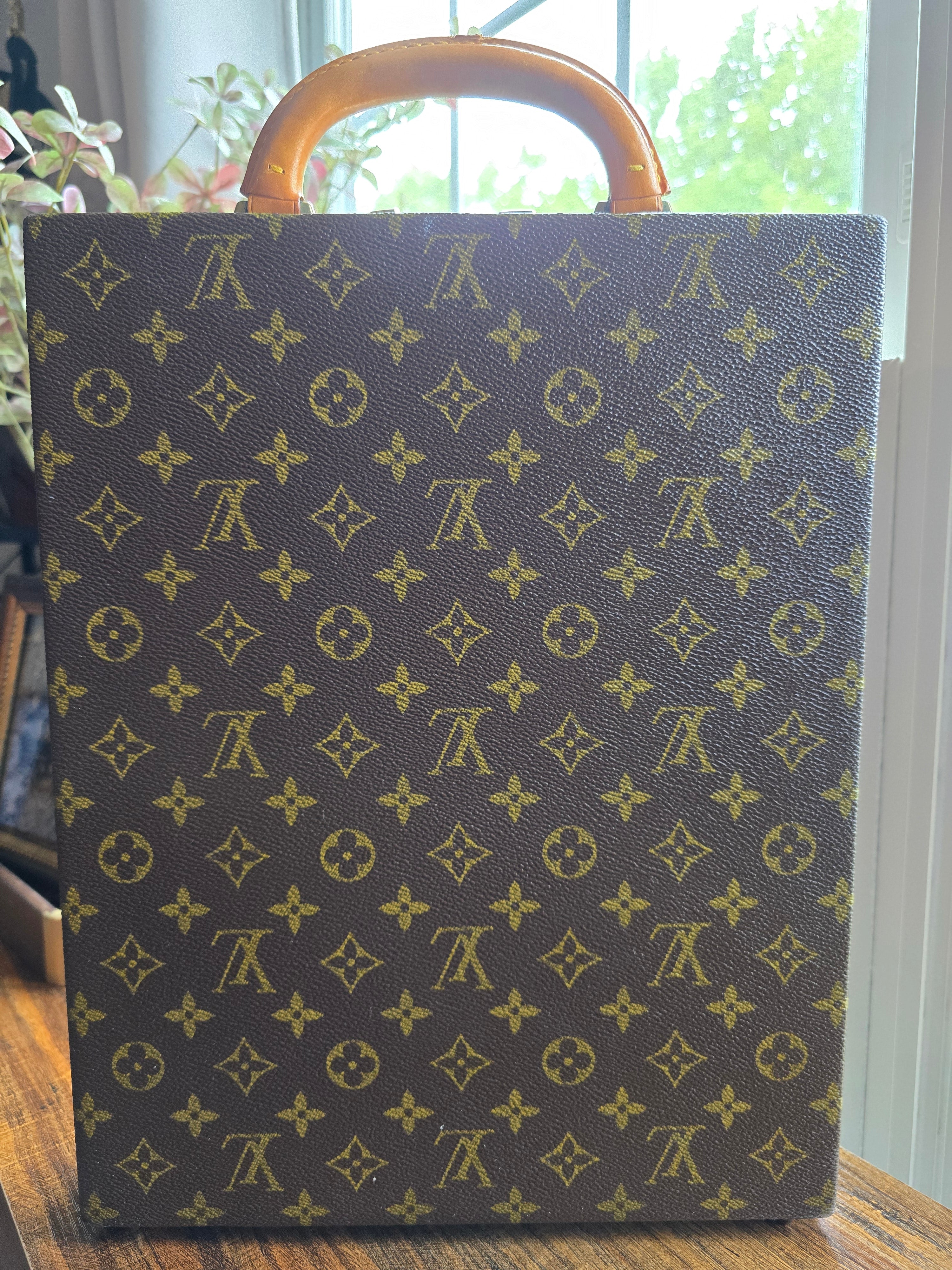 Authentic Louis Vuitton Attache Case Vertical Monogram Canvas Briefcase
