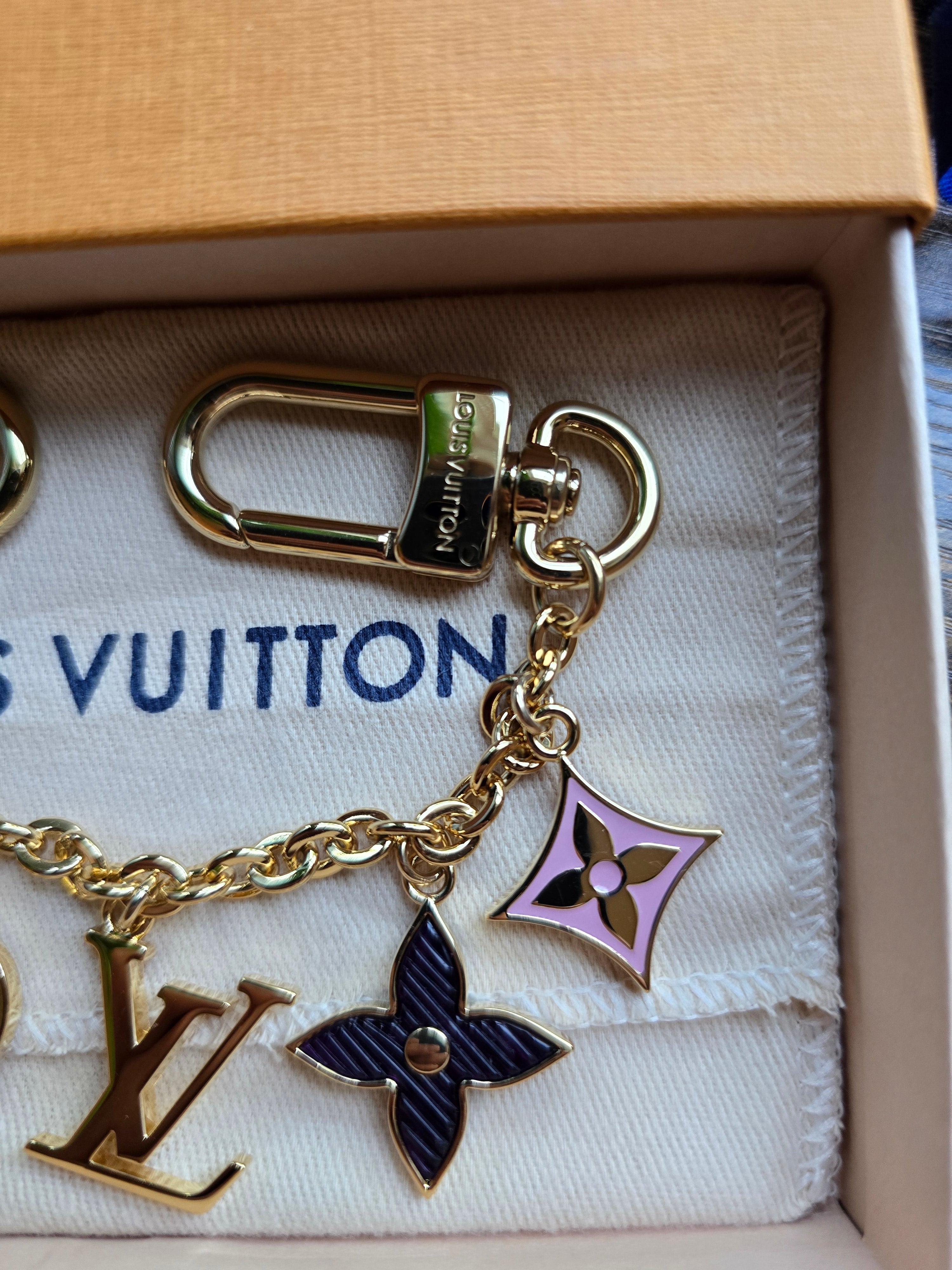 Authentic Louis Vuitton Damier Azur Speedy 30 (2007), Louis Vuitton Summer Garden BB Bandeau and Louis Vuitton Spring Street Chain Bag Charm