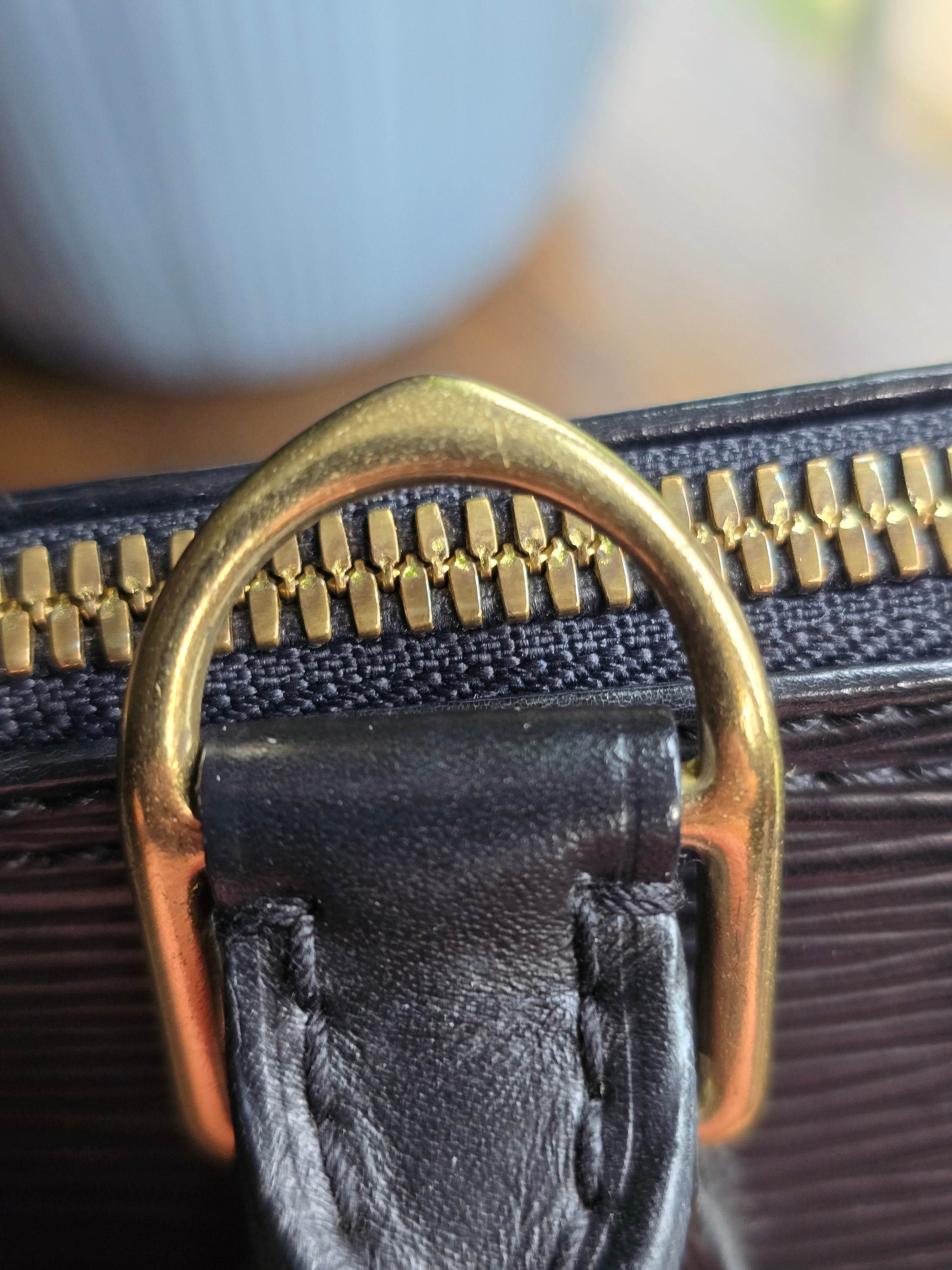 Authentic Louis Vuitton Black Epi Leather Alma PM (2008)