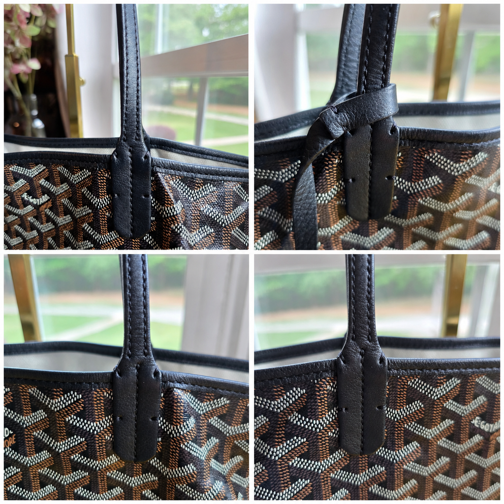 Authentic Goyard Saint Louis PM Tote Bag with Pouch