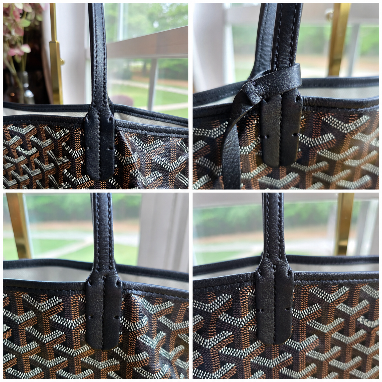 Authentic Goyard Saint Louis PM Tote Bag with Pouch