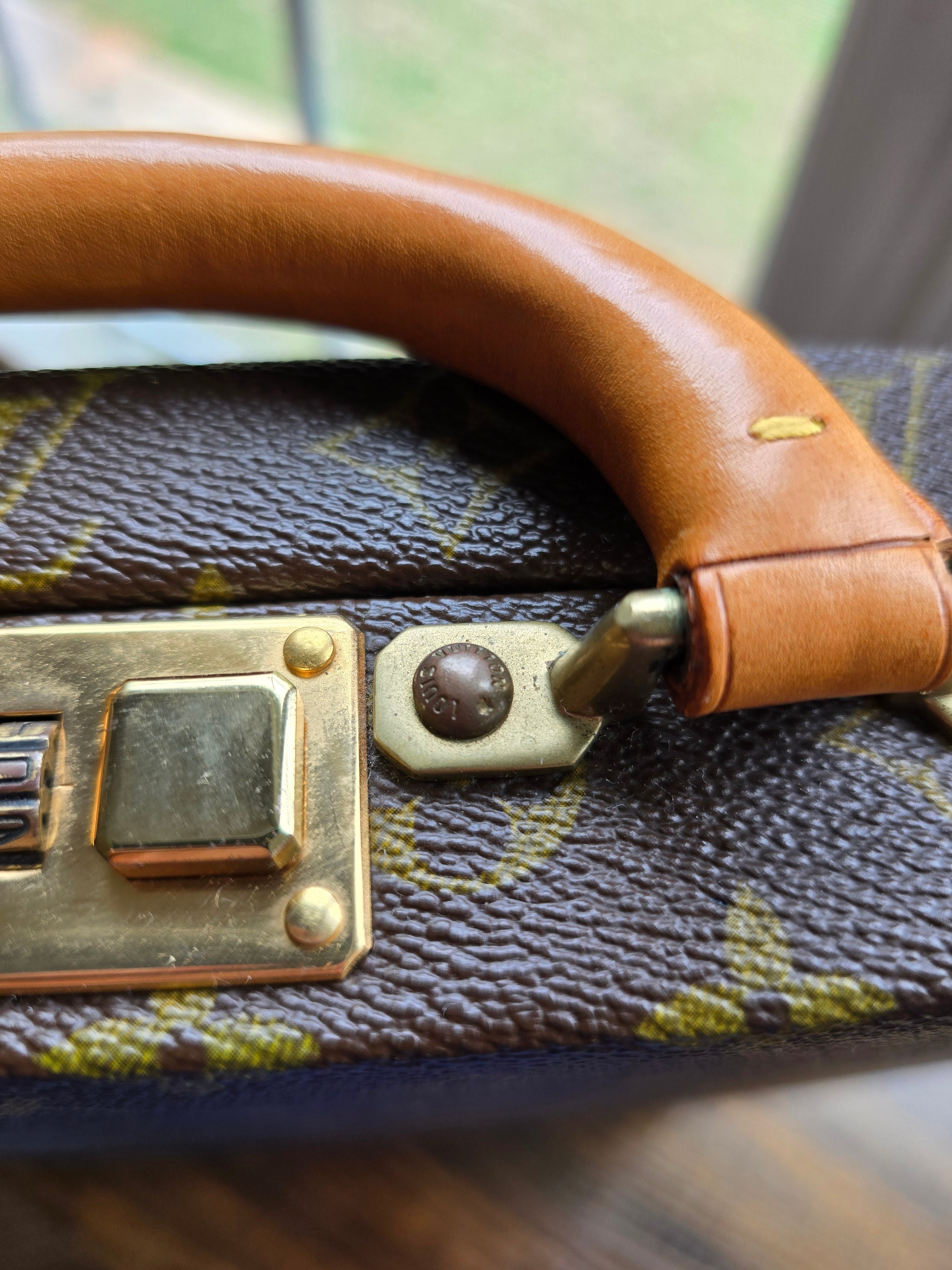 Authentic Louis Vuitton Attache Case Vertical Monogram Canvas Briefcase