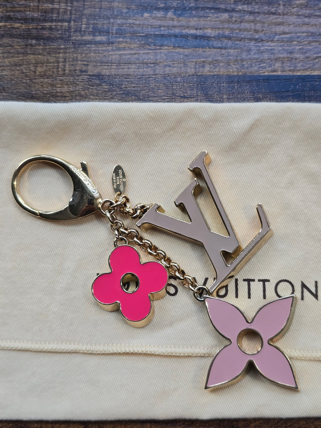 Authentic Louis Vuitton Fleur de Monogram Bag Charm