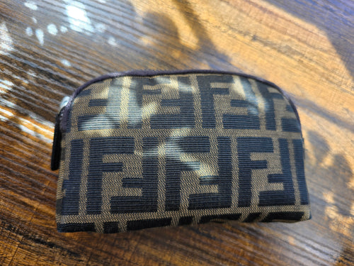 Authentic Fendi Zucca Agenda Cover & Small Make-up Pouch