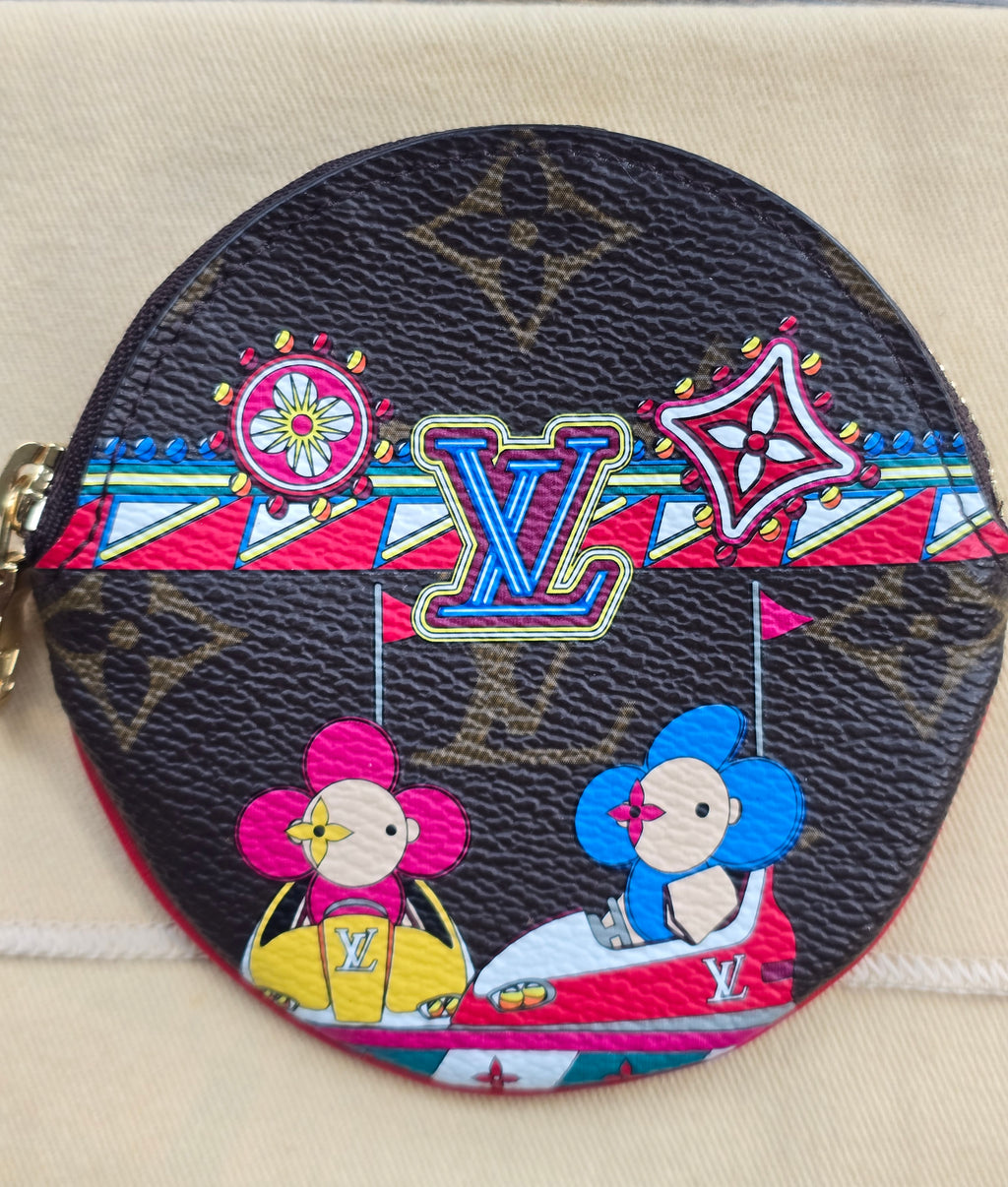 Authentic Louis Vuitton Monogram Vivinne Bumper Cars Round Coin Purse