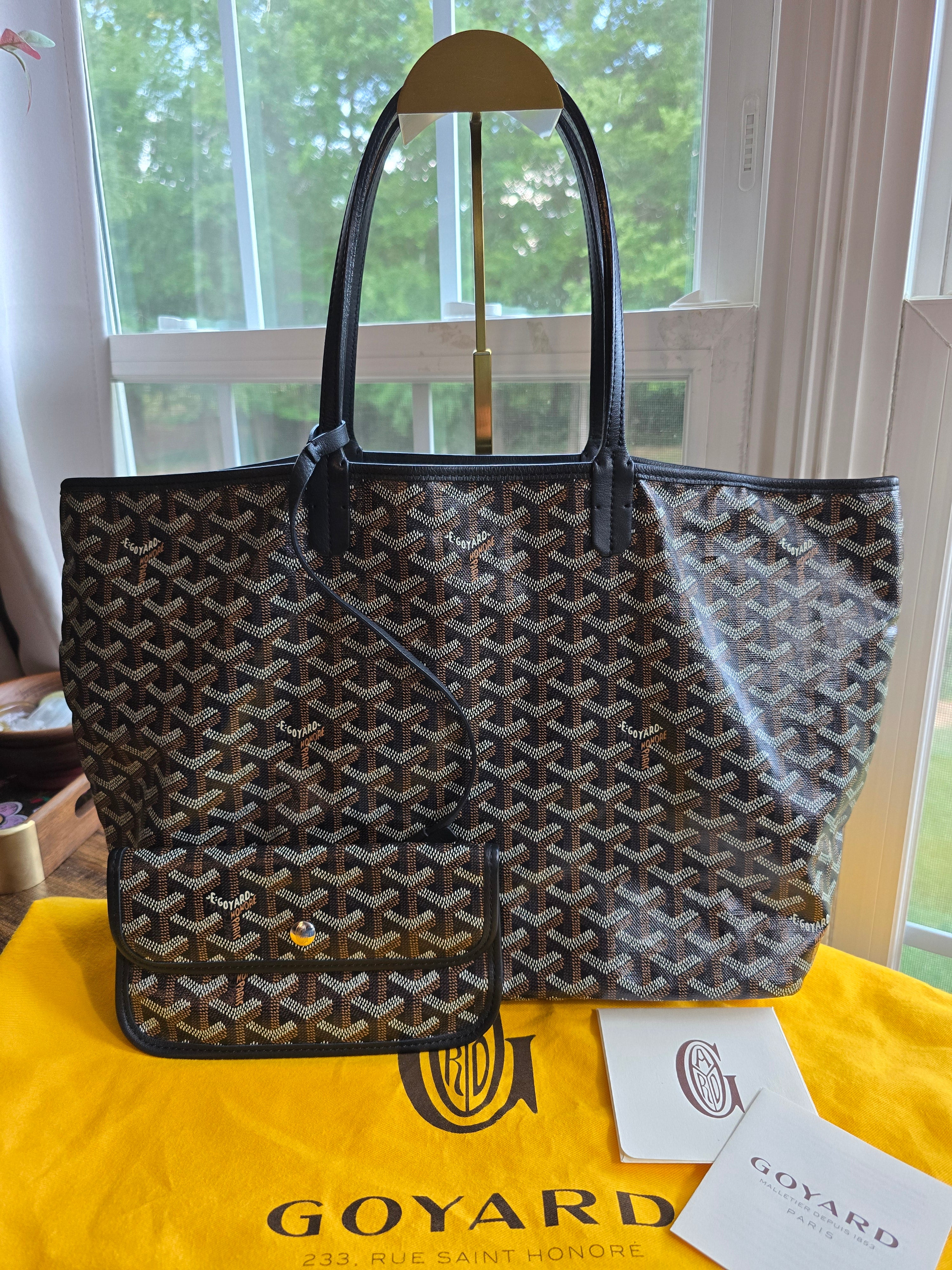 Authentic Goyard Saint Louis PM Tote Bag with Pouch
