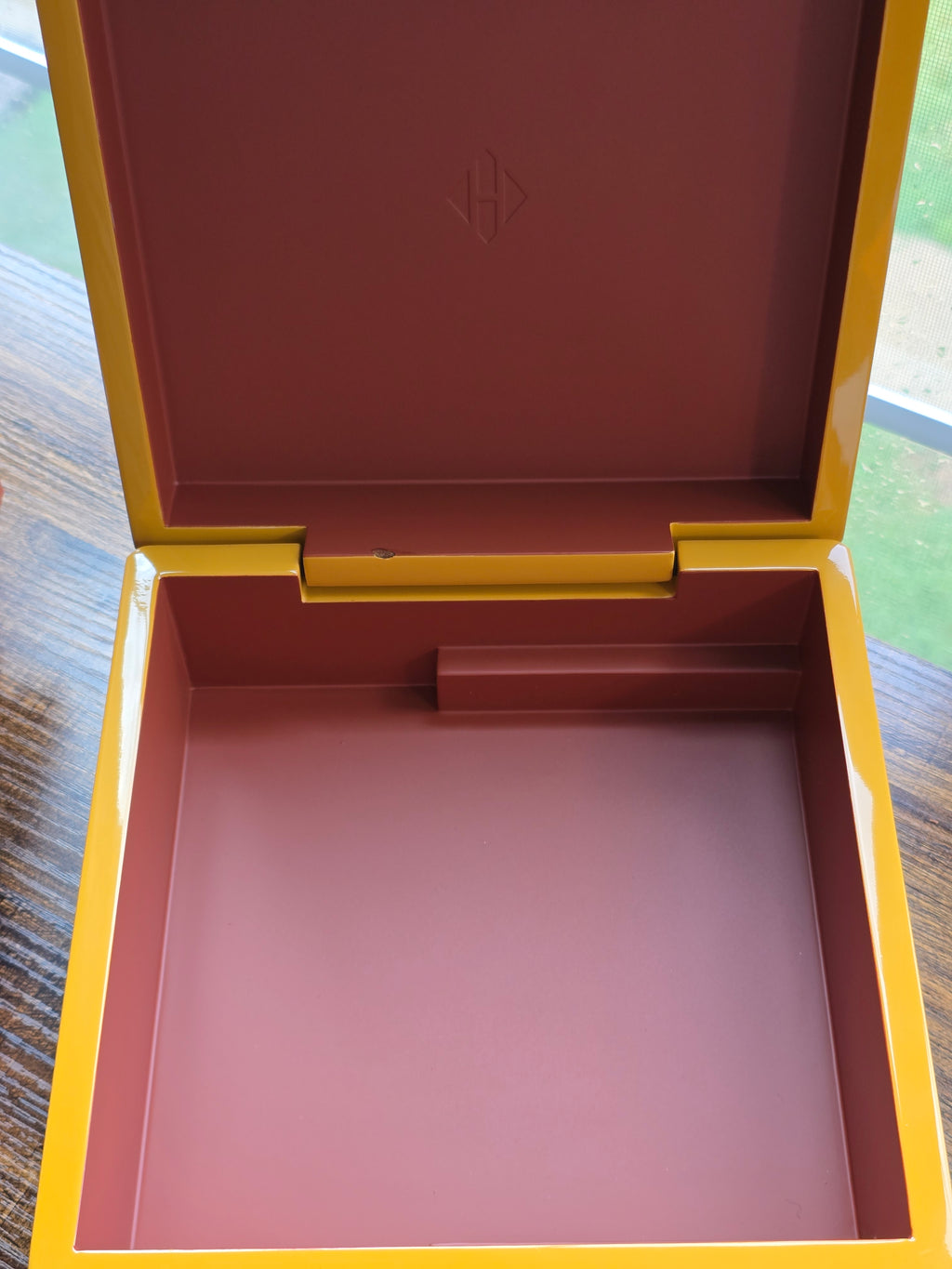 Authentic Hermès Facettes Yellow Lacquer Jewelry Box