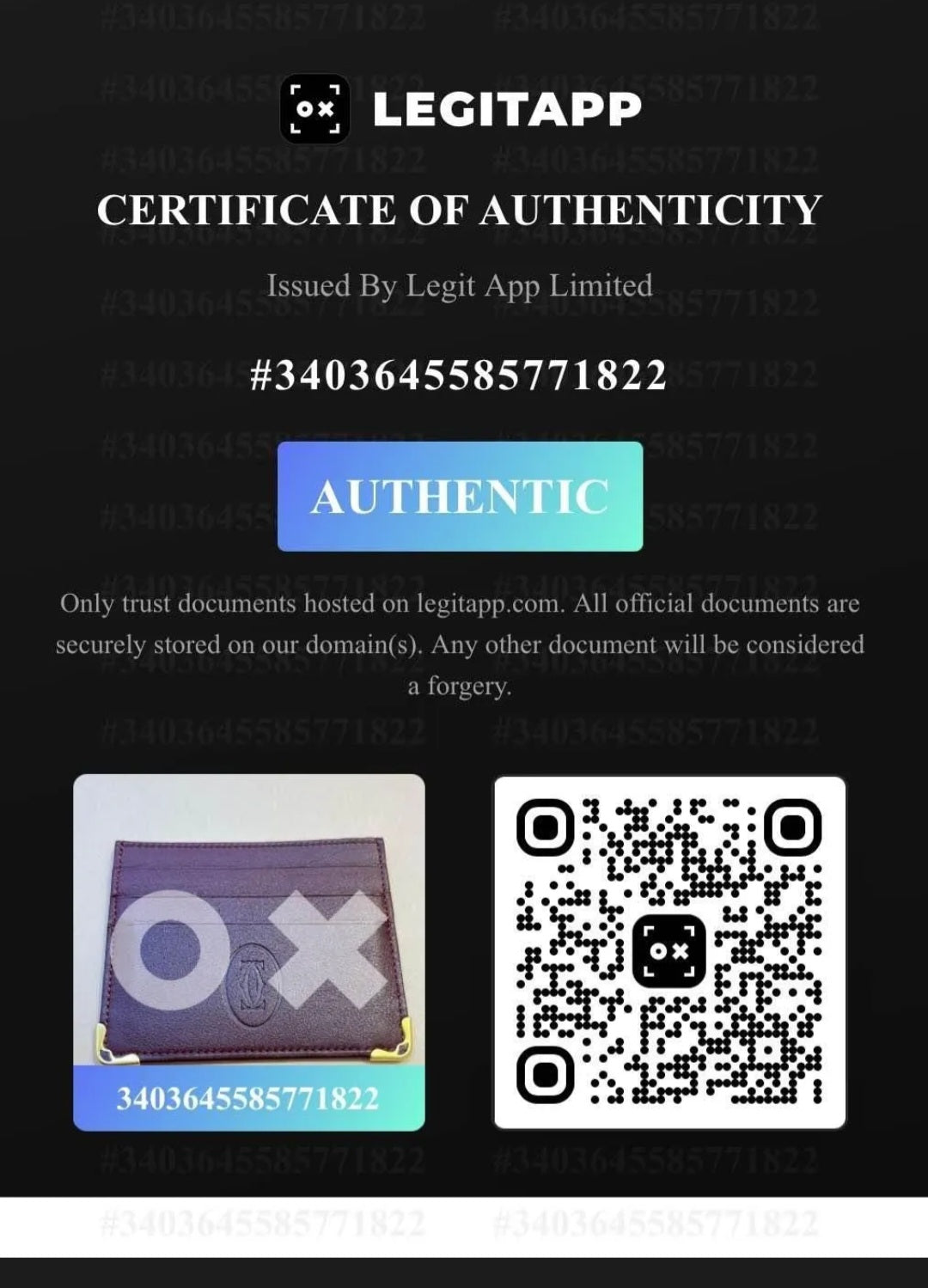 Authentic Cartier Calfskin Card Holder