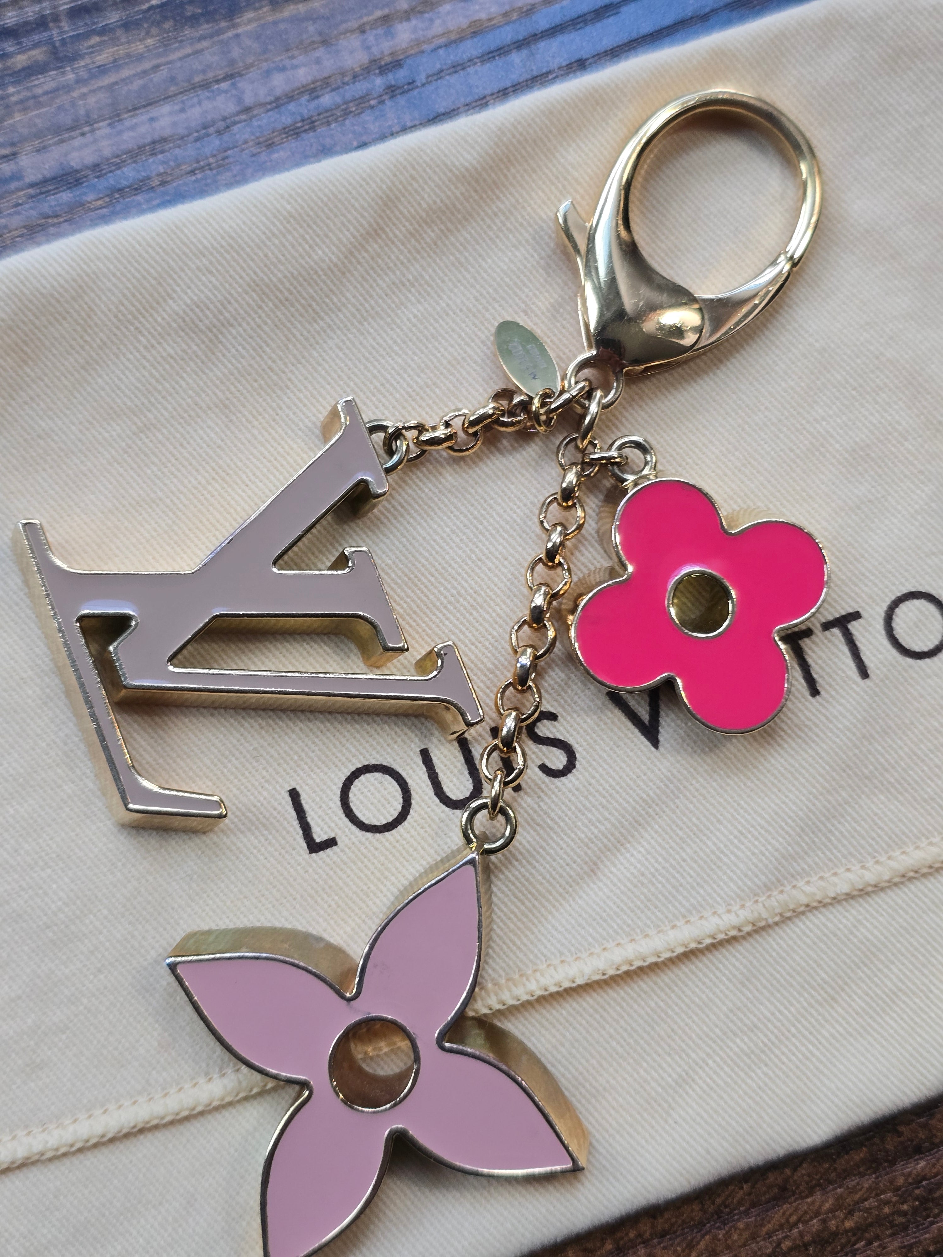 Authentic Louis Vuitton Fleur de Monogram Bag Charm