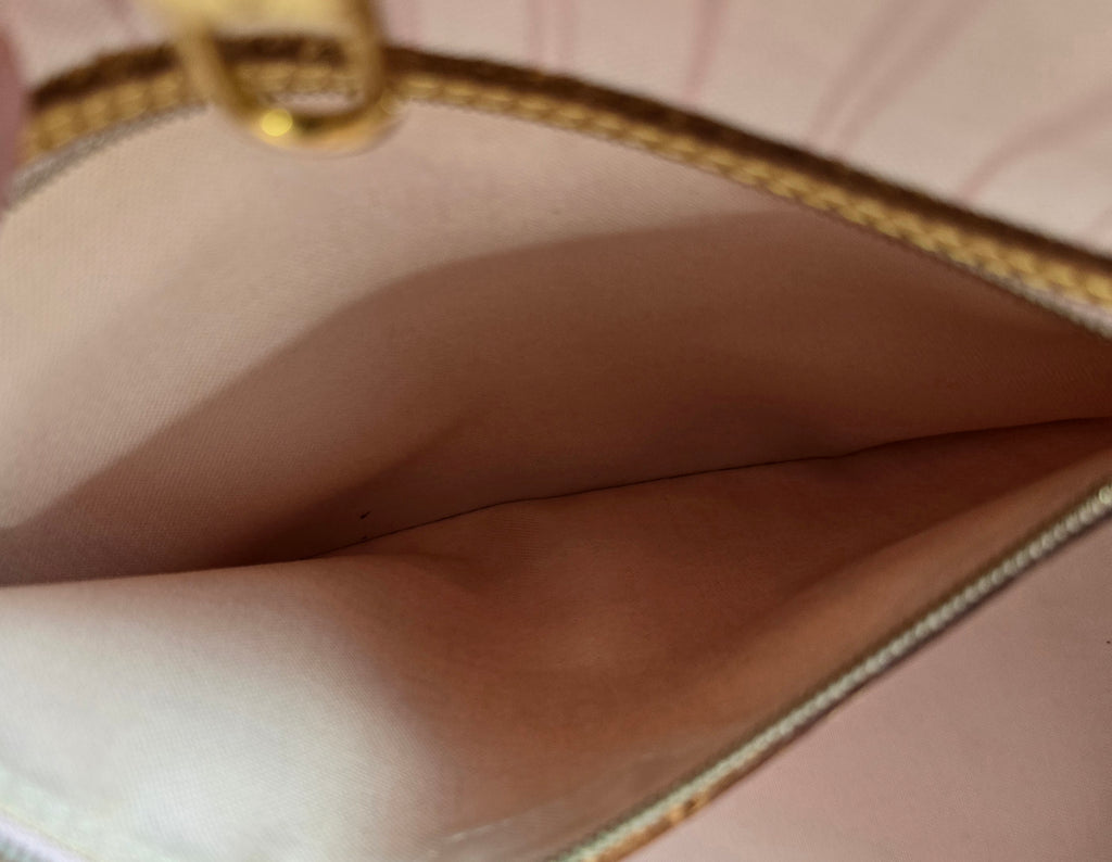 Authentic Louis Vuitton Damier Azur Ballerina Pink Neverfull MM with Pouch
