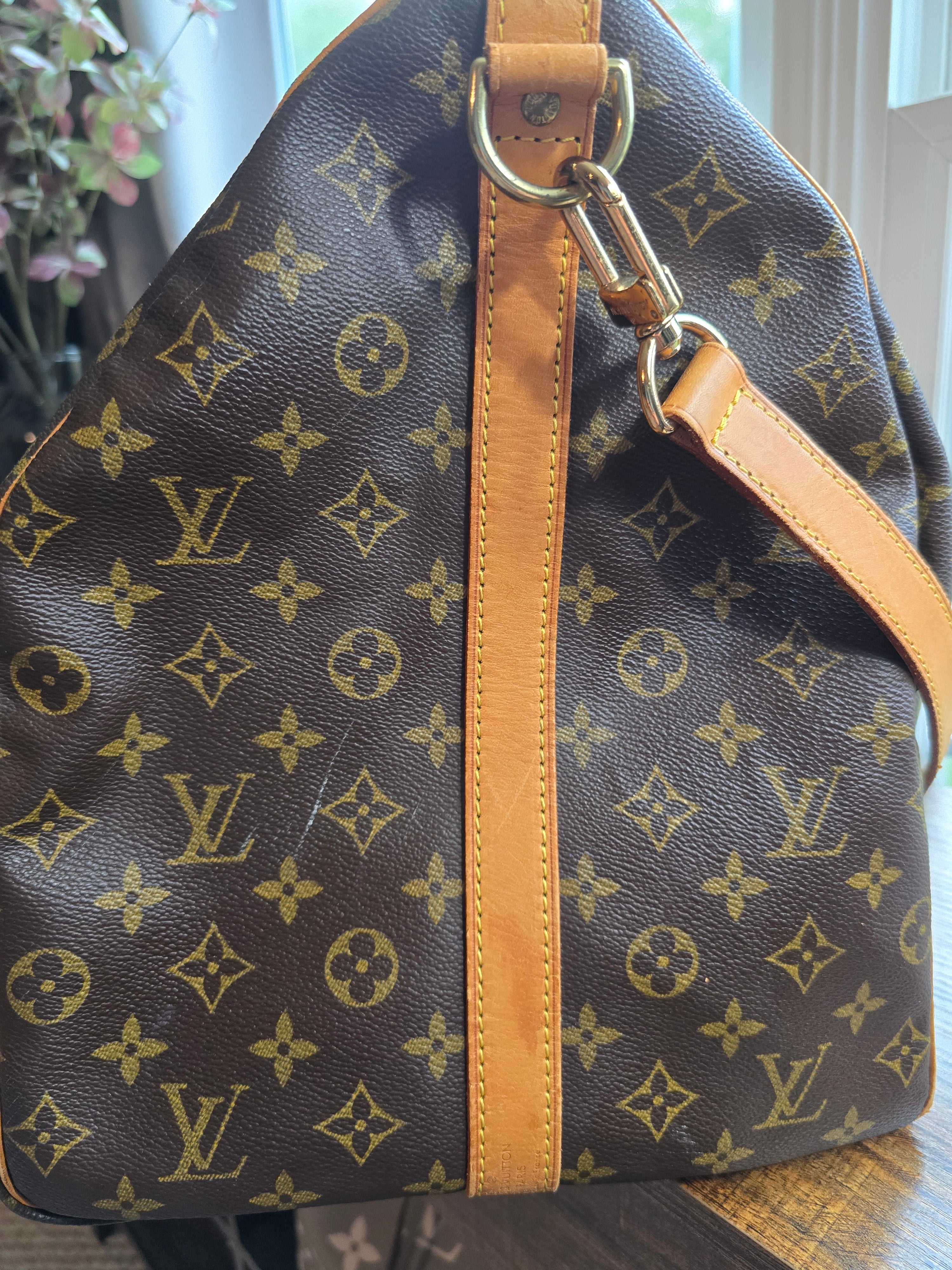 Authentic Louis Vuitton Monogram Keepall 60 Travel Duffel