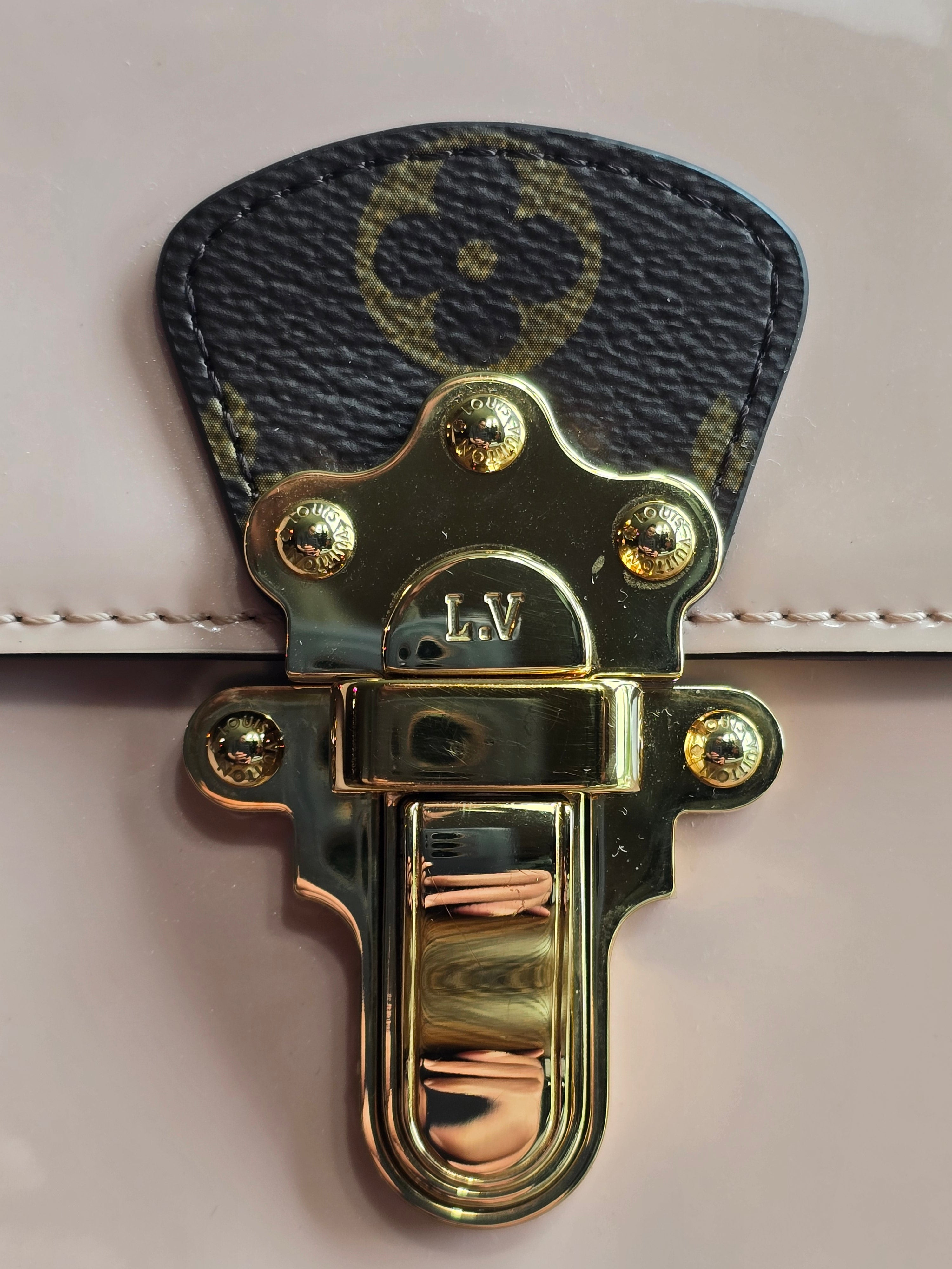 Authentic Louis Vuitton Cherrywood Vernis Leather Crossbody Bag (2019)
