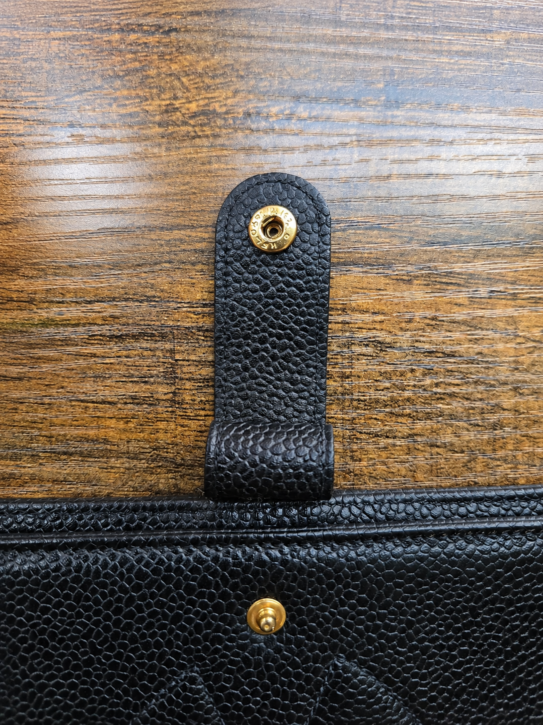 Authentic CHANEL Black Caviar Leather Agenda Cover with CC Logo