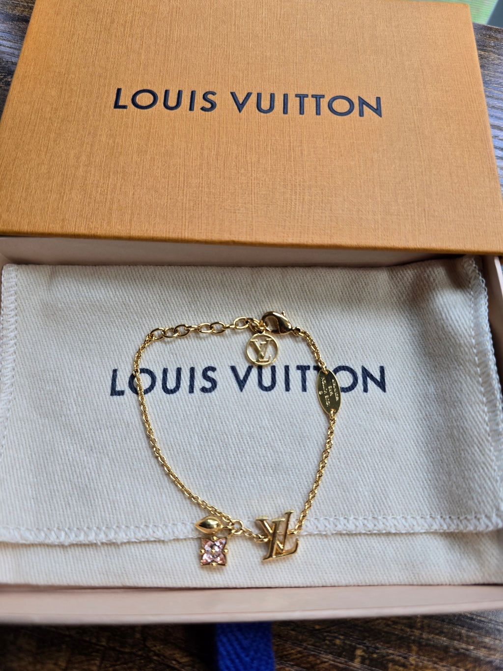 Authentic Louis Vuitton Loulougram Bracelet & Earring Set- Full Inclusion