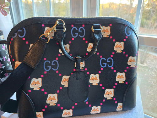 Authentic Gucci Dome Satchel Pikarar- Black with Dust Bag