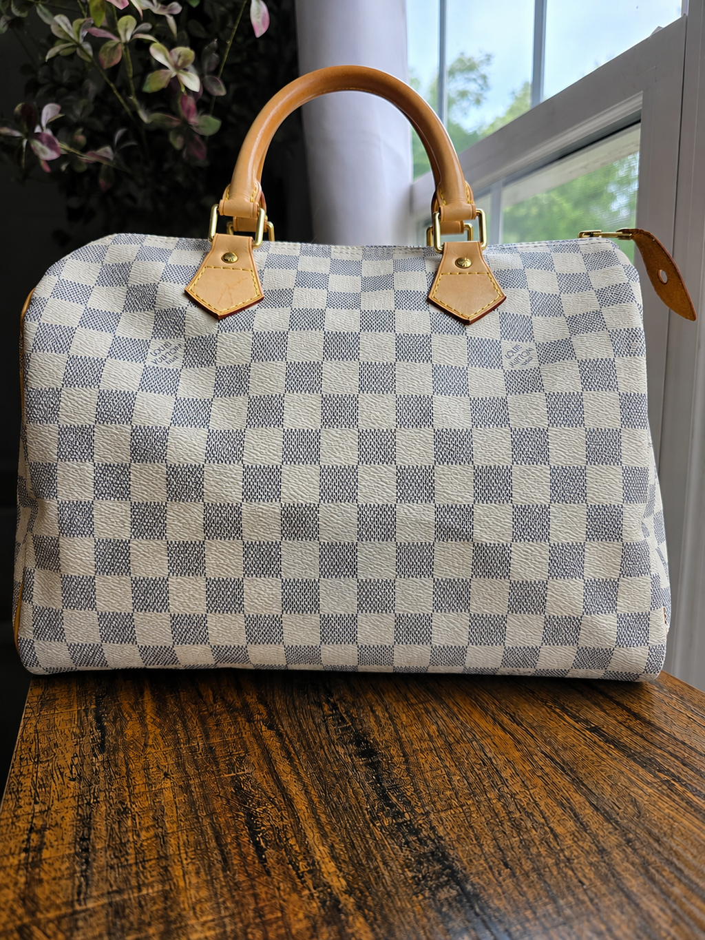 Authentic Louis Vuitton Damier Azur Speedy 30 (2007), Louis Vuitton Summer Garden BB Bandeau and Louis Vuitton Spring Street Chain Bag Charm