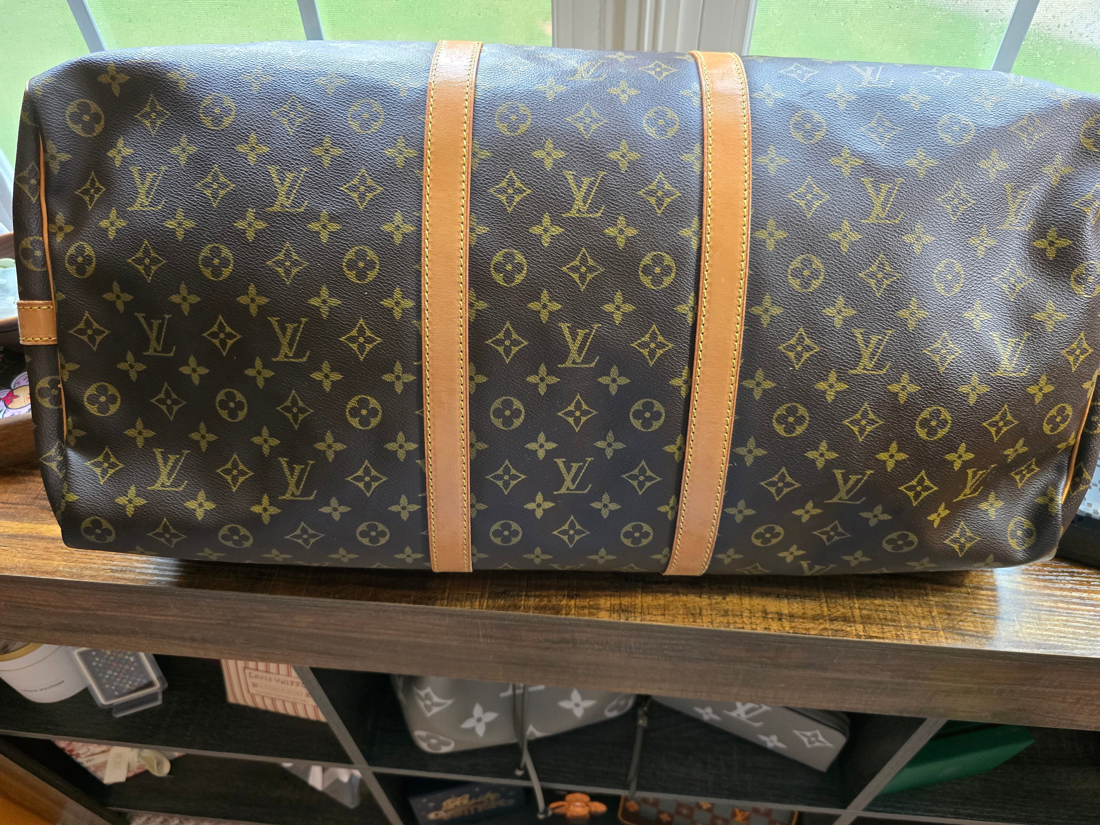 Authentic Louis Vuitton Monogram Keepall 60 Travel Duffel