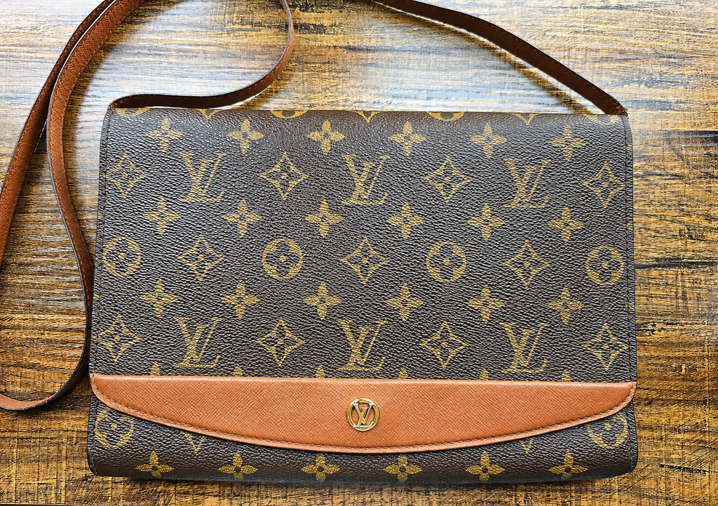 Authentic Vintage Louis Vuitton Monogram Pochette Bordeaux 2‑Way Clutch & Shoulder Bag (1995)