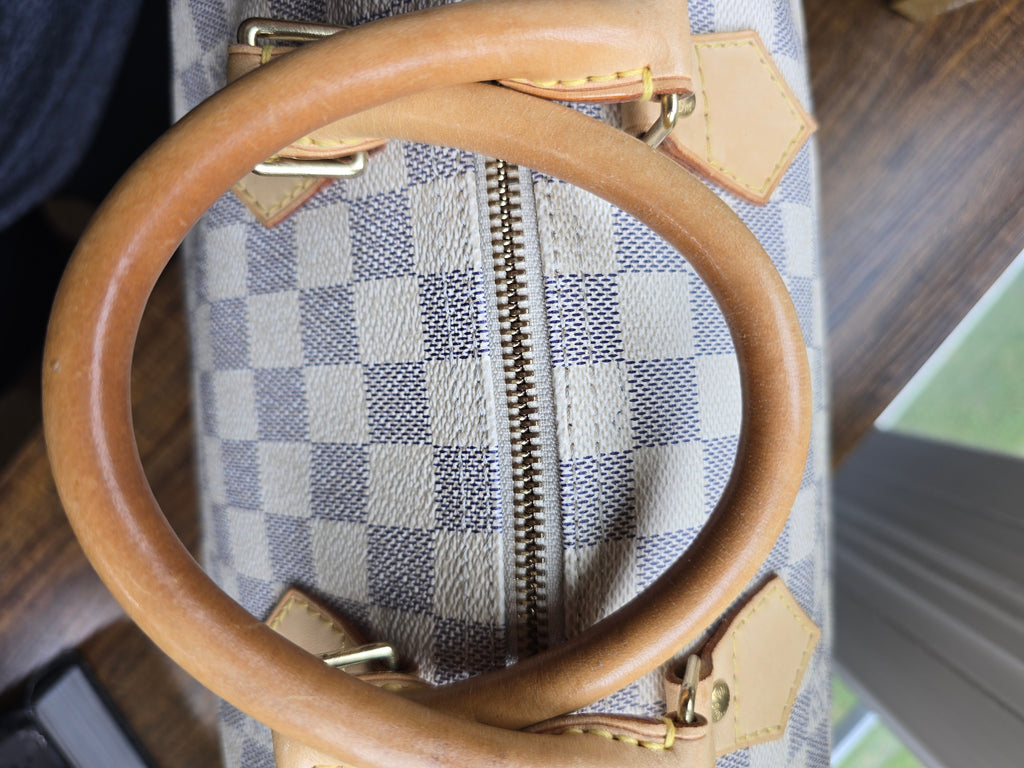 Authentic Louis Vuitton Damier Azur Speedy 30 (2007), Louis Vuitton Summer Garden BB Bandeau and Louis Vuitton Spring Street Chain Bag Charm