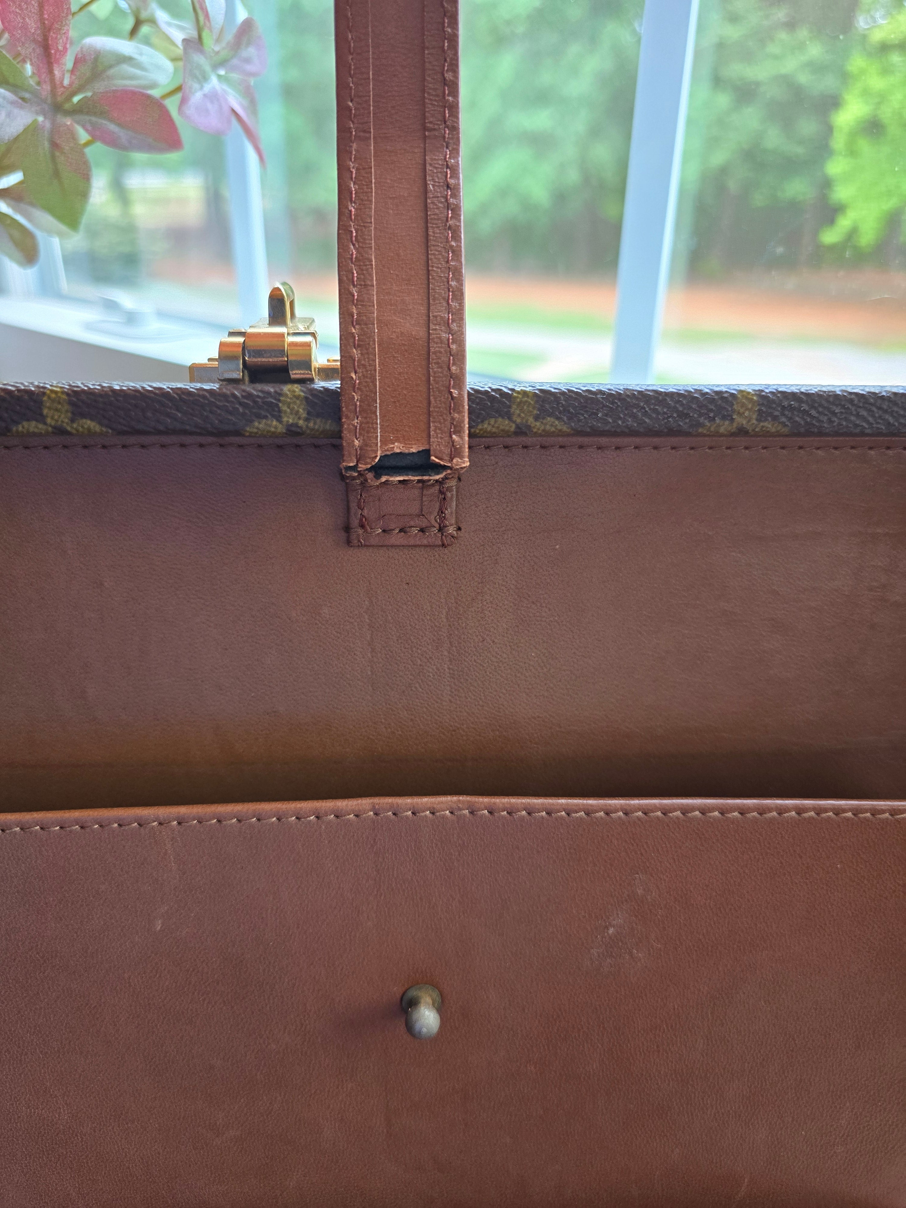 Authentic Louis Vuitton Attache Case Vertical Monogram Canvas Briefcase