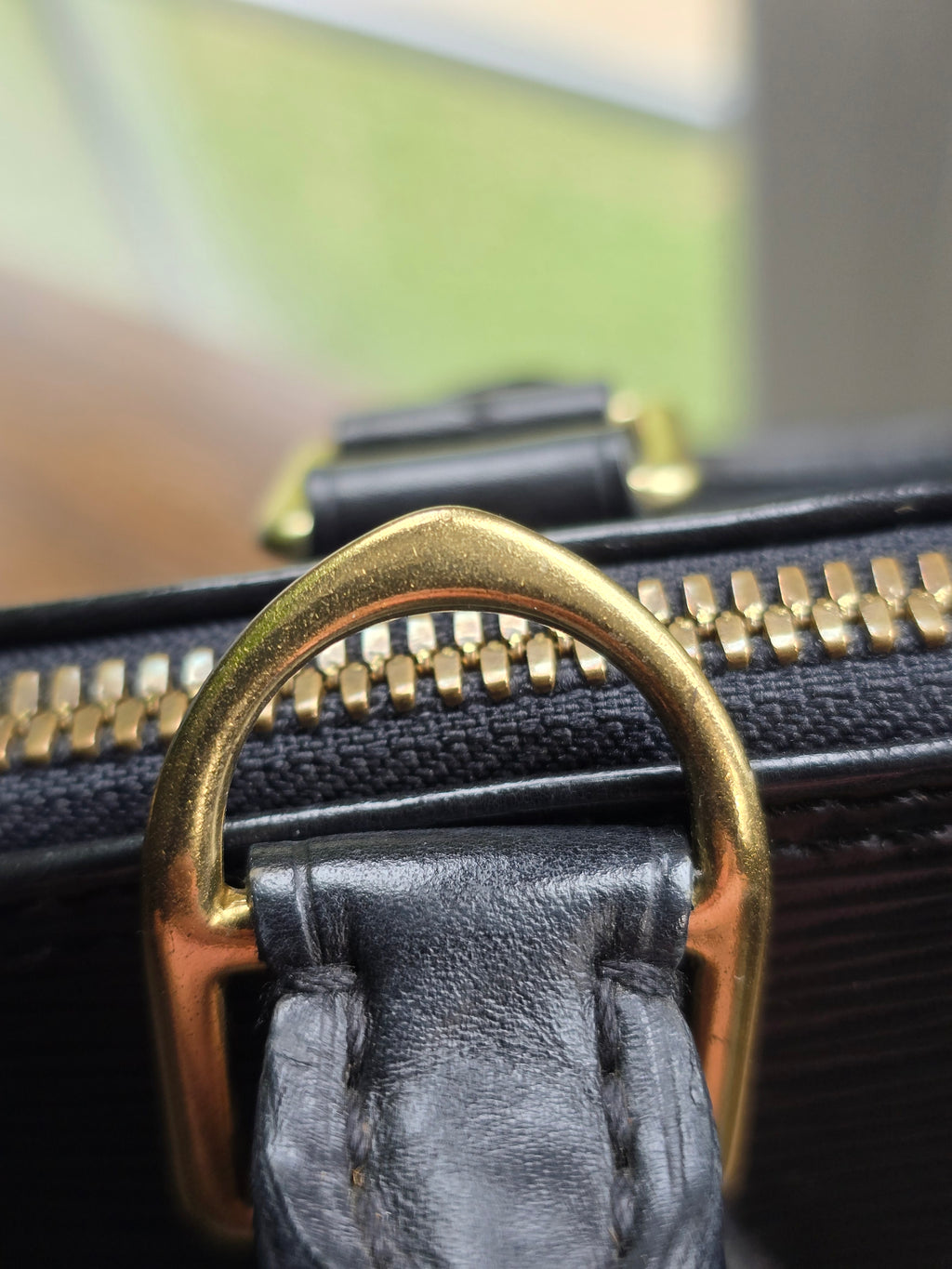 Authentic Louis Vuitton Black Epi Leather Alma PM (2008)
