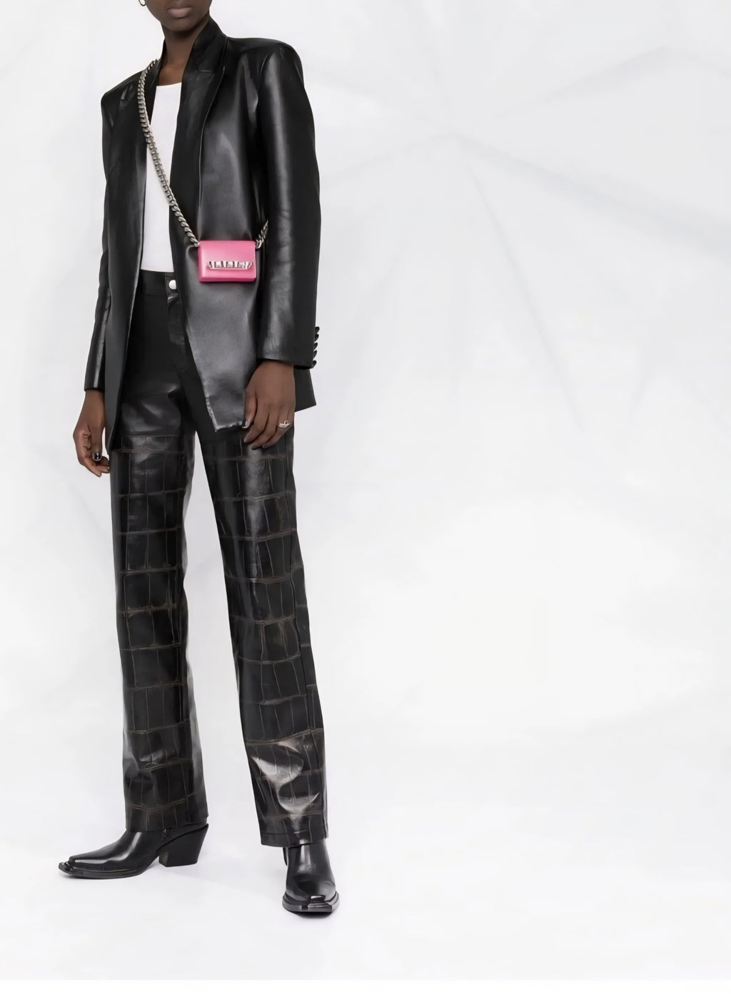 Authentic Alexander McQueen Four Ring Micro Bag- Pink Calfskin Leather