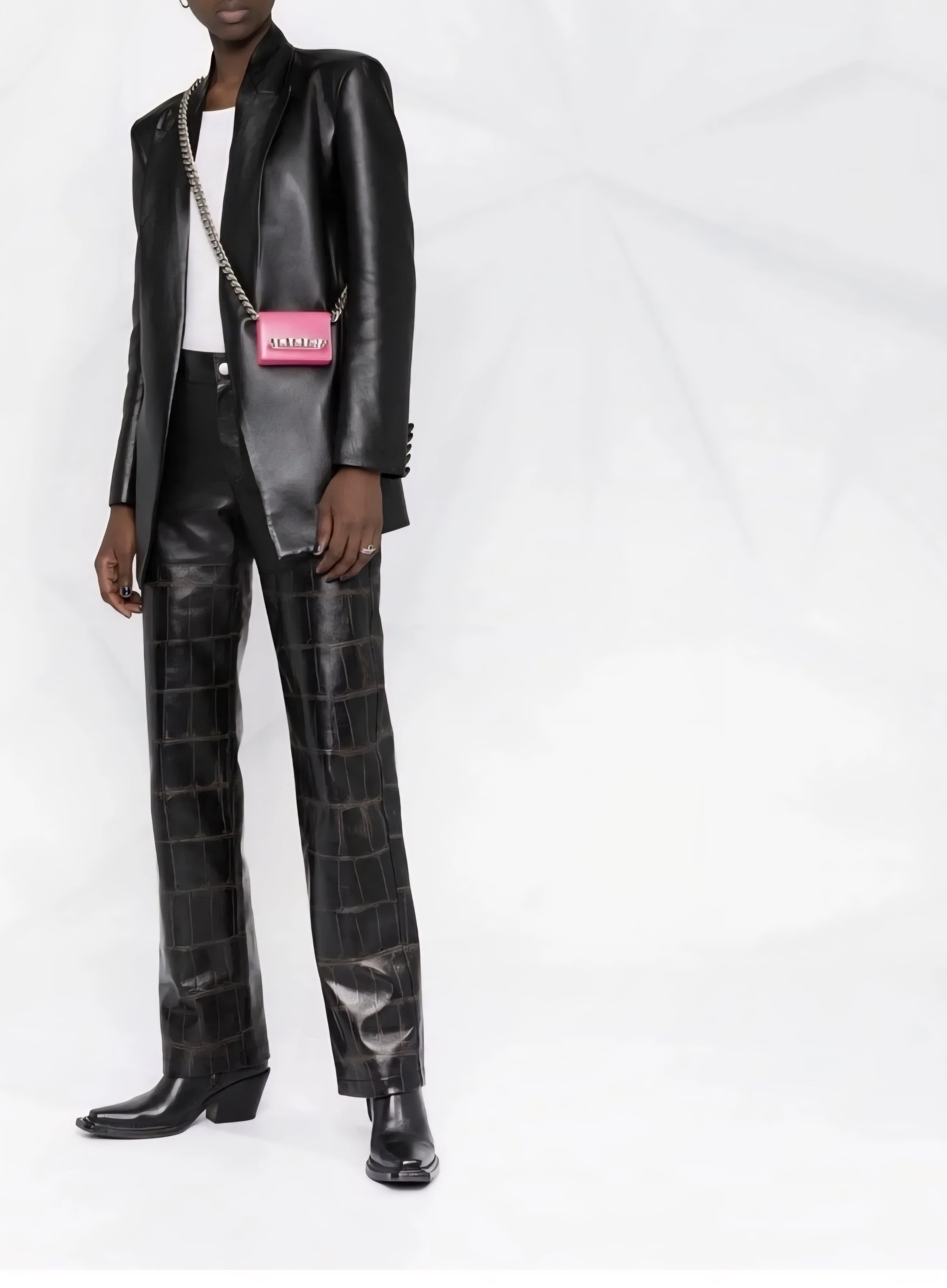 Authentic Alexander McQueen Four Ring Micro Bag- Pink Calfskin Leather