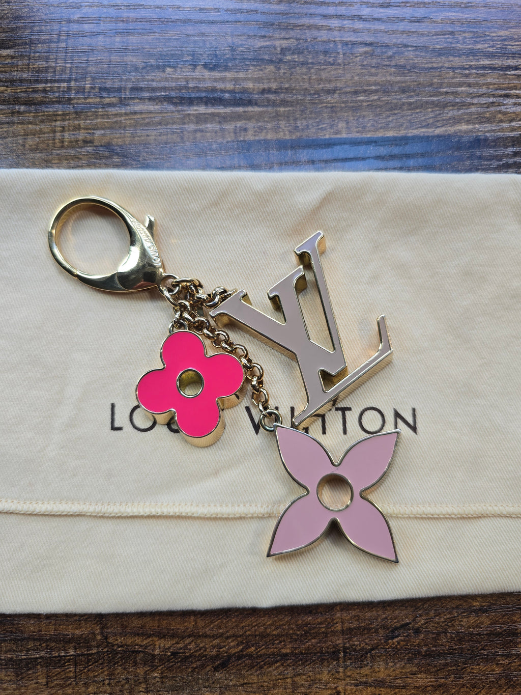 Authentic Louis Vuitton Fleur de Monogram Bag Charm