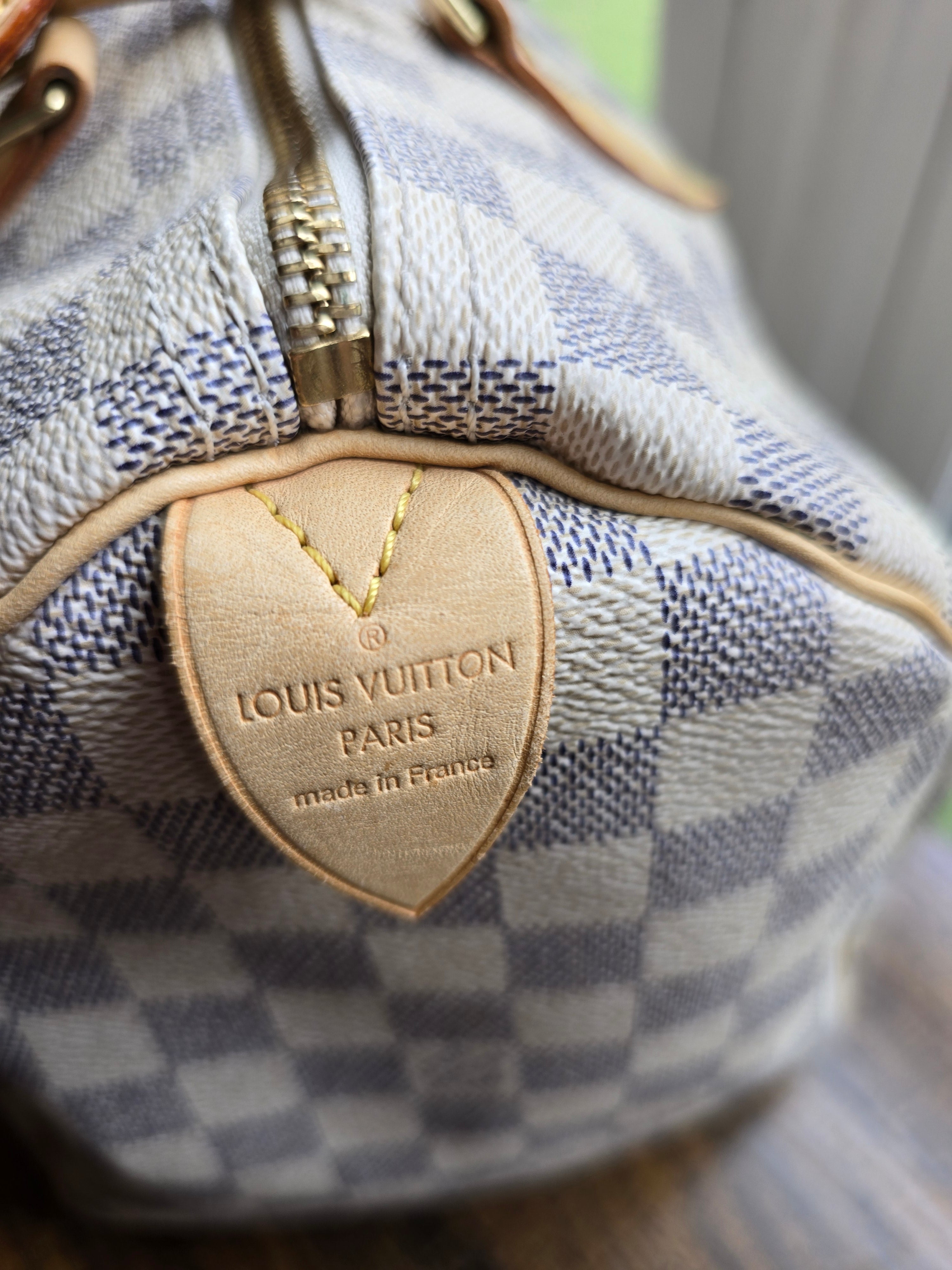 Authentic Louis Vuitton Damier Azur Speedy 30 (2007), Louis Vuitton Summer Garden BB Bandeau and Louis Vuitton Spring Street Chain Bag Charm