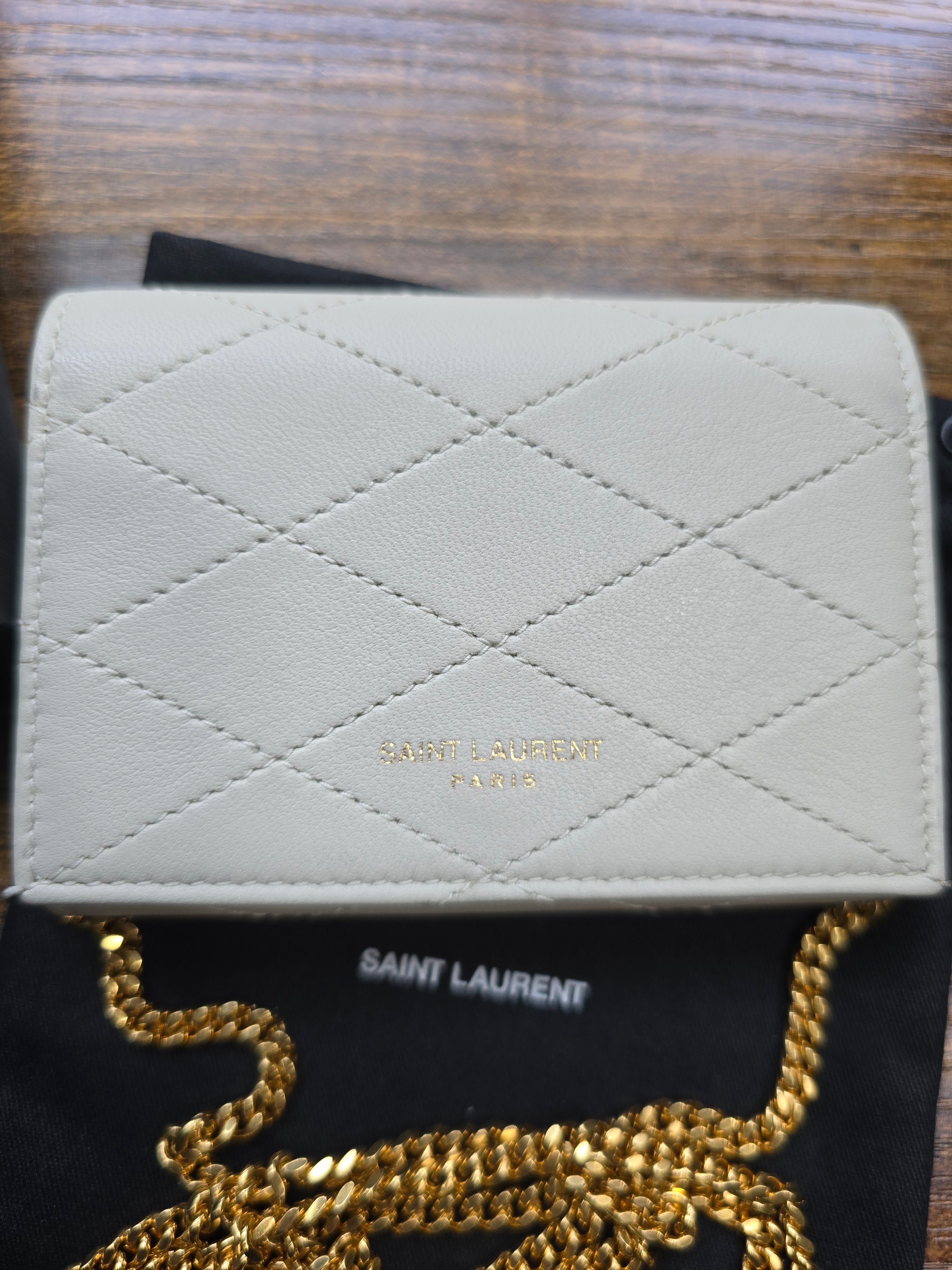 Authentic Saint Laurent Micro Wallet on a Chain- Full Inclusion