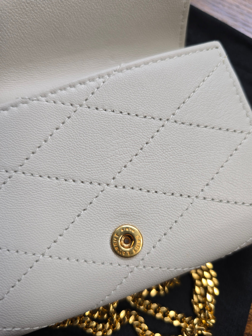 Authentic Saint Laurent Micro Wallet on a Chain- Full Inclusion