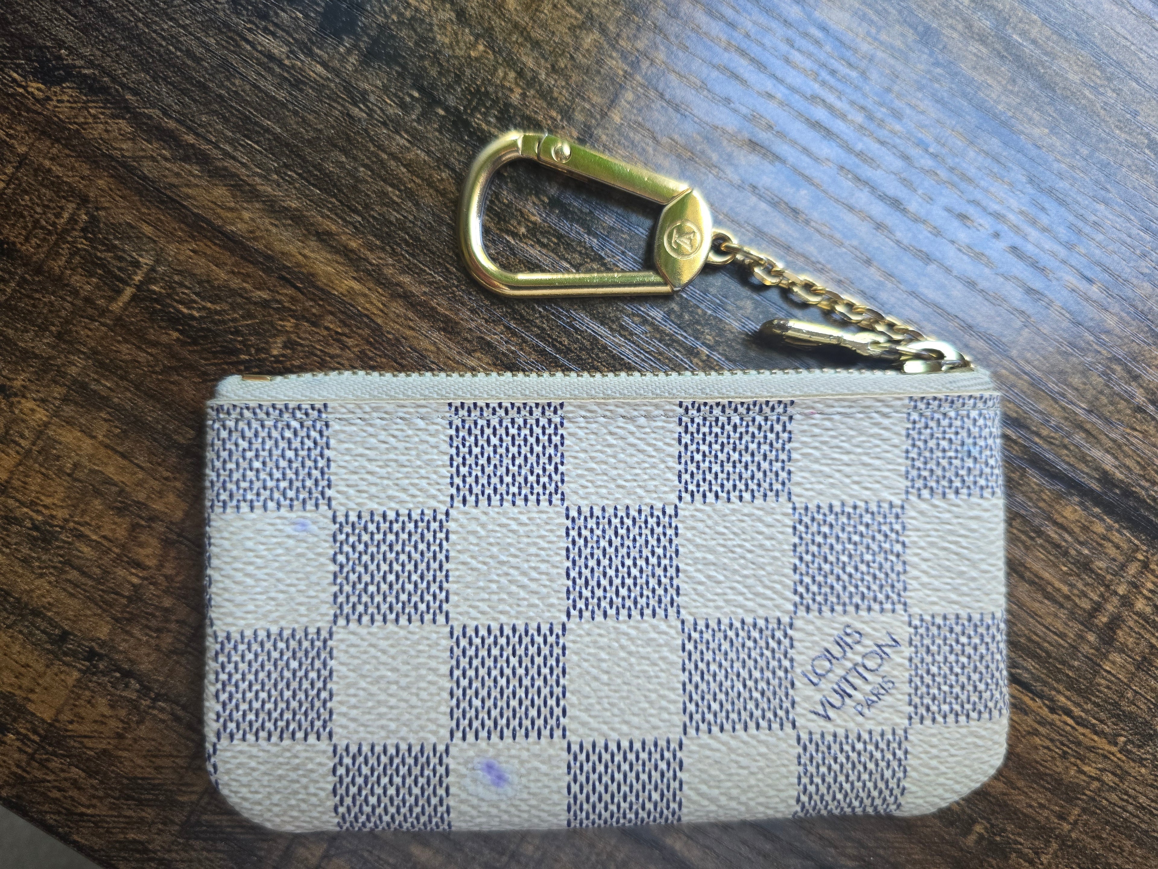 Authentic Louis Vuitton Damier Azur Key Pouch