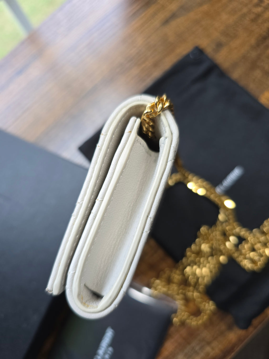 Authentic Saint Laurent Micro Wallet on a Chain- Full Inclusion