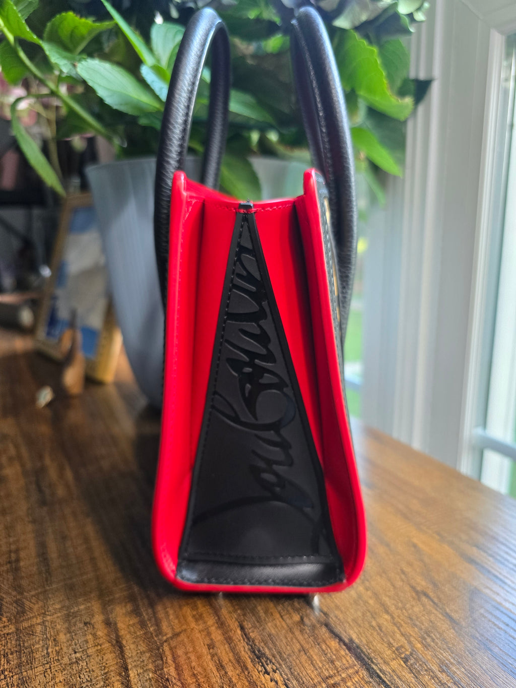 Authentic Christian Louboutin Leopard-Print Suede & Canvas Paloma Mini Tote