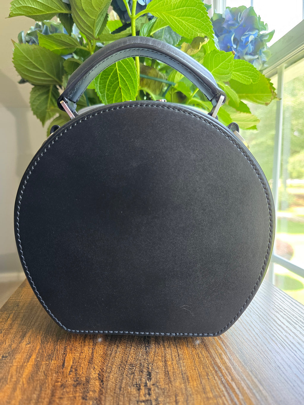 Authentic Saint Laurent Mica Hatbox Handbag with Crossbody Strap