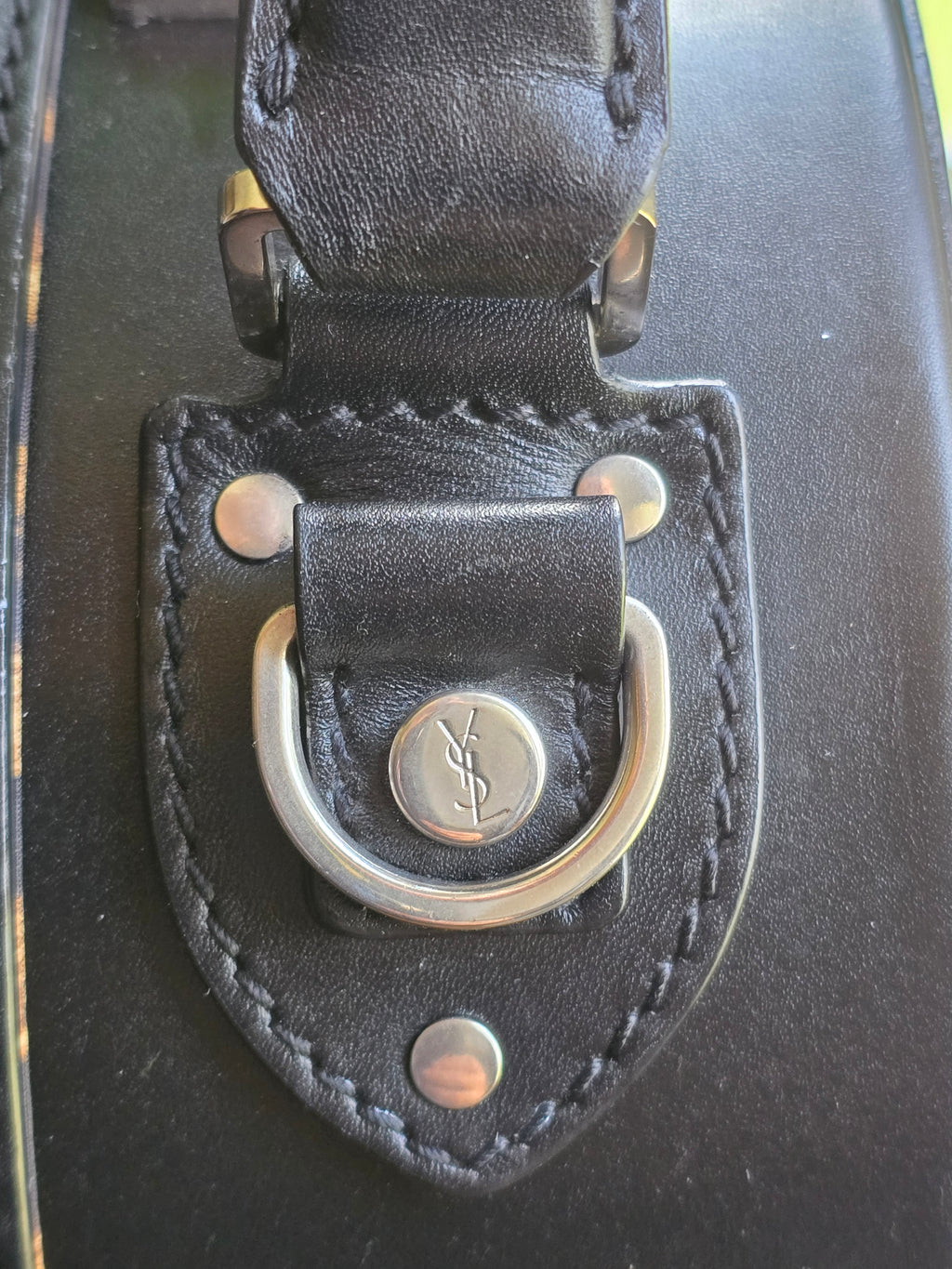 Authentic Saint Laurent Mica Hatbox Handbag with Crossbody Strap