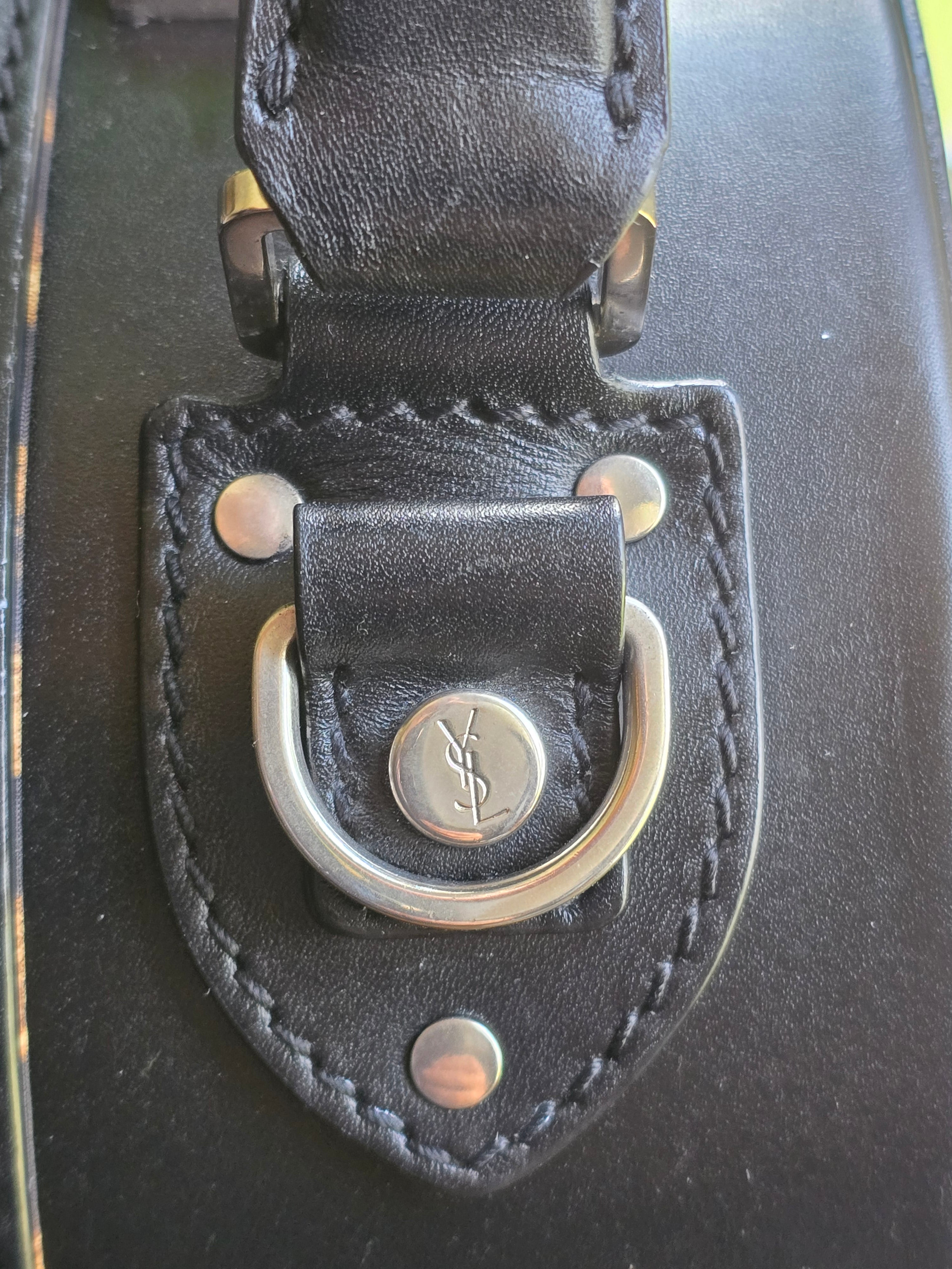Authentic Saint Laurent Mica Hatbox Handbag with Crossbody Strap