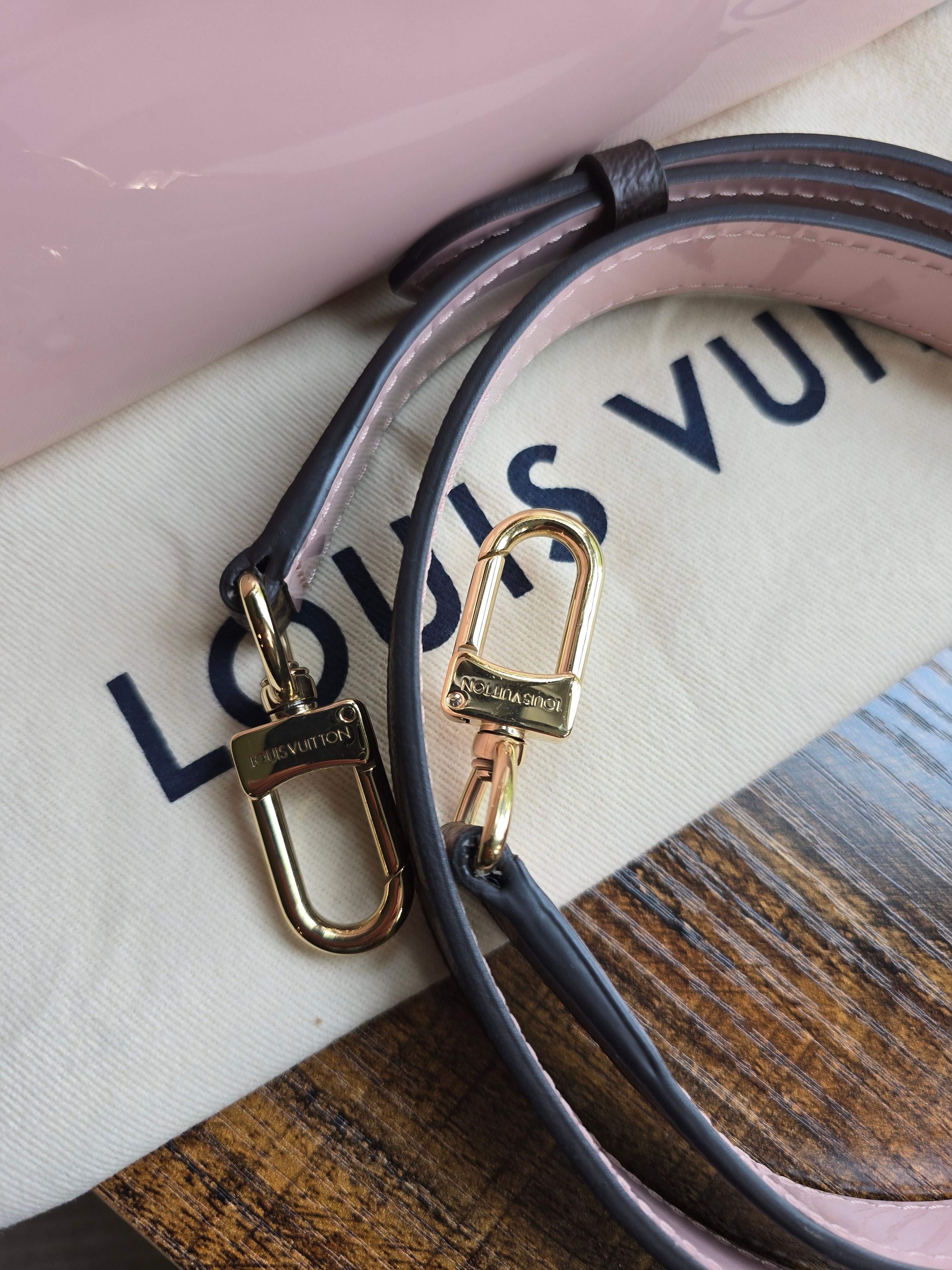 Authentic Louis Vuitton Cherrywood Vernis Leather Crossbody Bag (2019)