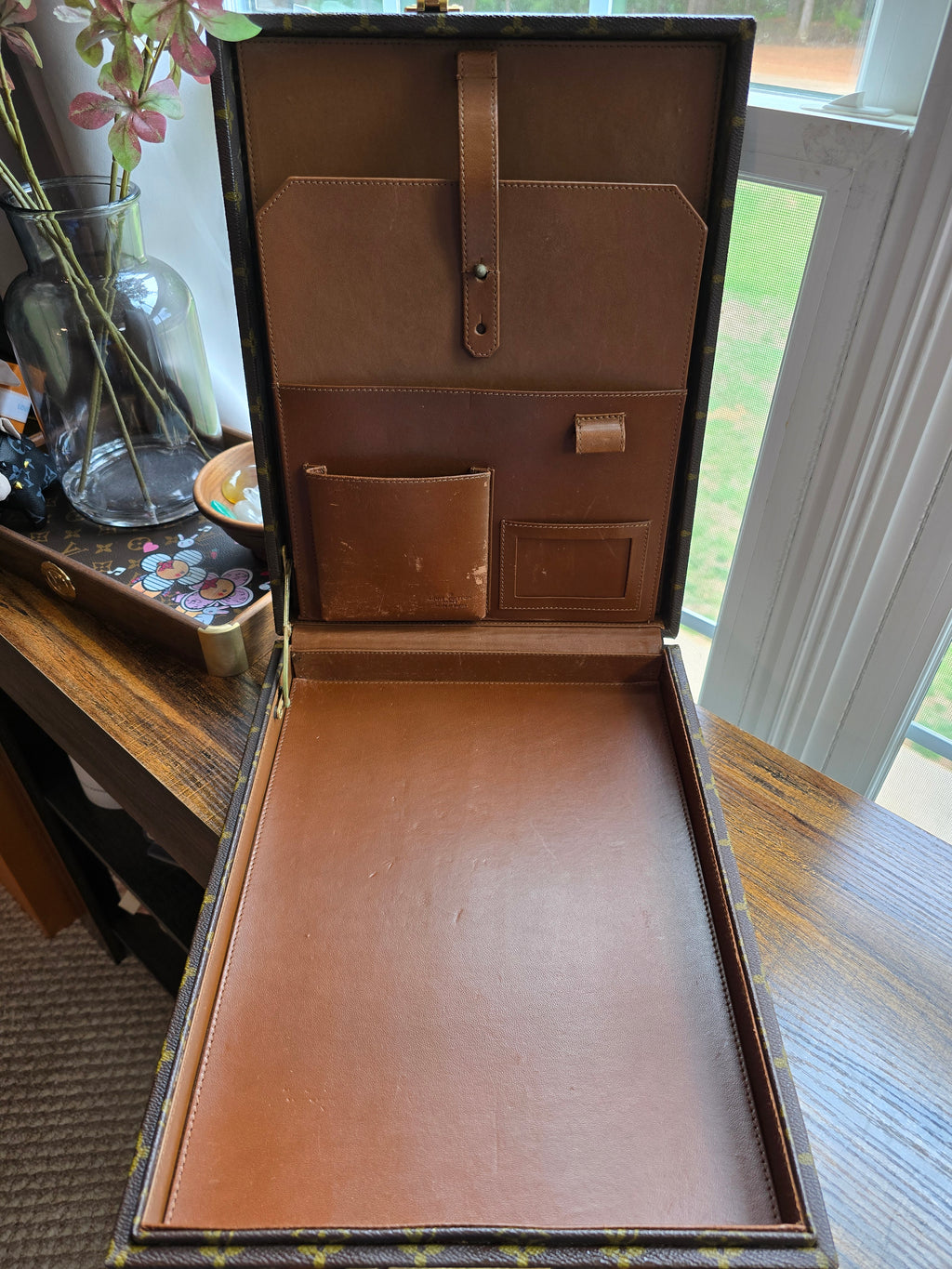 Authentic Louis Vuitton Attache Case Vertical Monogram Canvas Briefcase